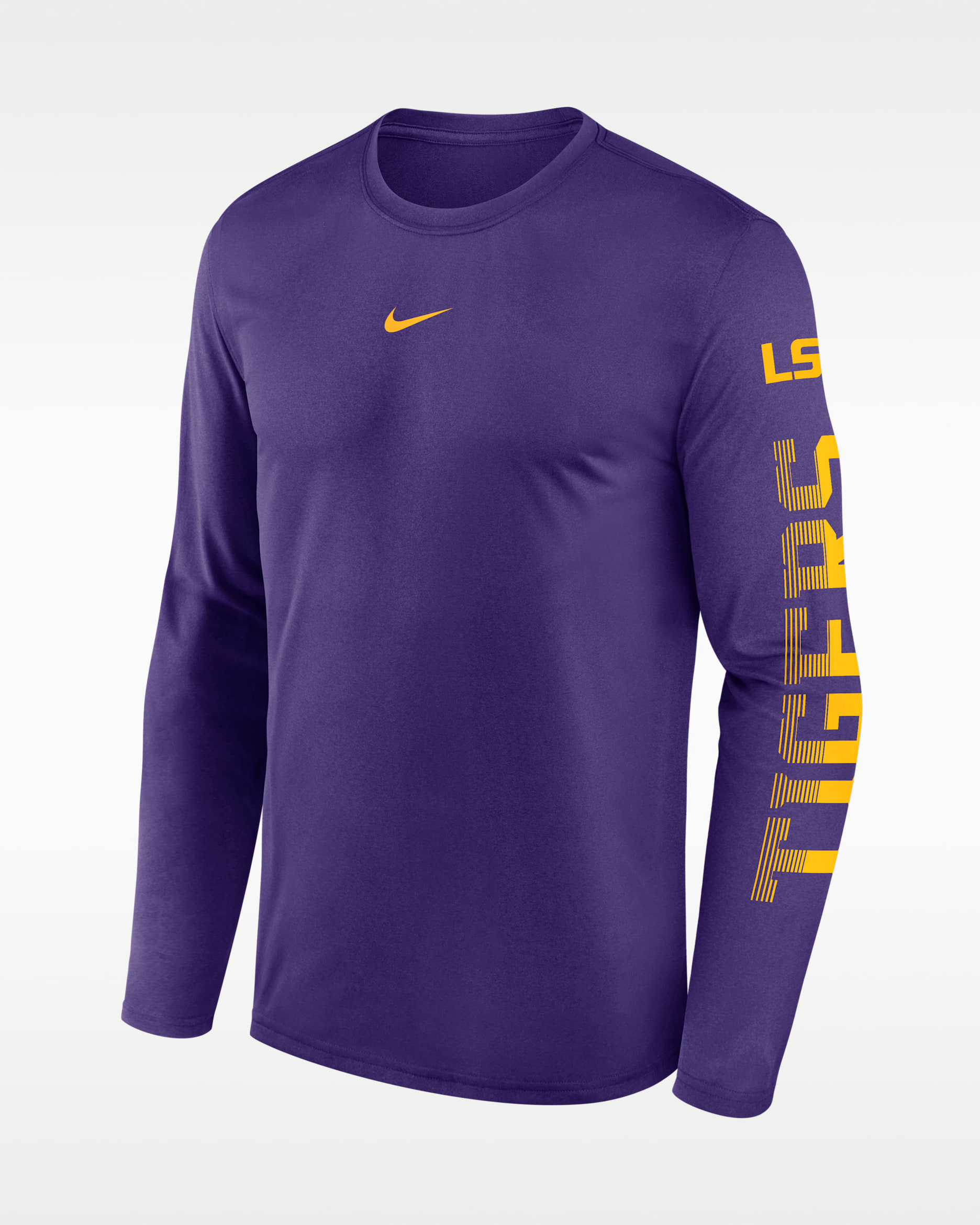 LSU Primetime Stack Legend Men's Nike Dri-FIT College Long-Sleeve T-Shirt - Court Purple