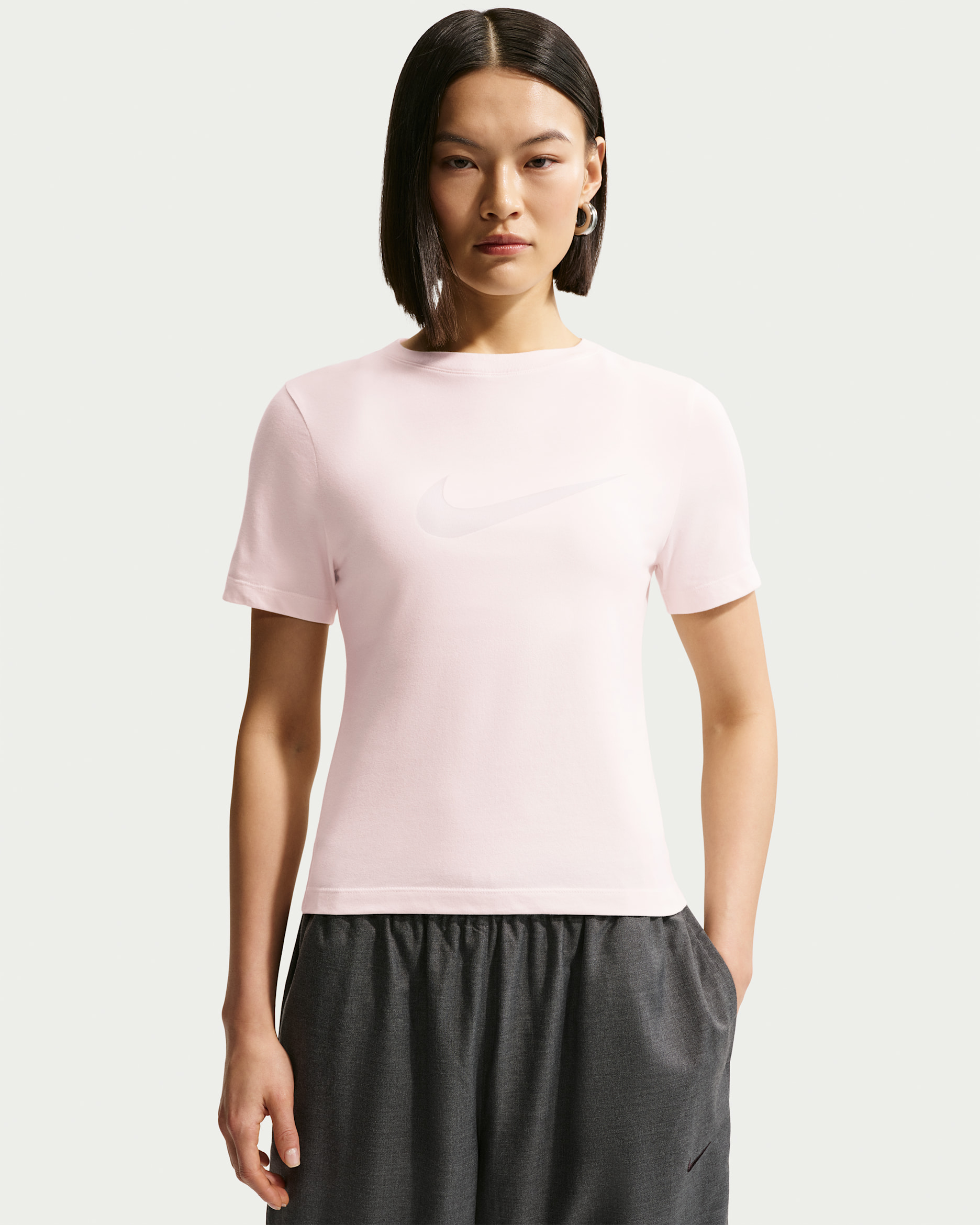 Nike Sportswear Women's Slim Short-Sleeve Burnout Logo Top - Chalk/Chalk