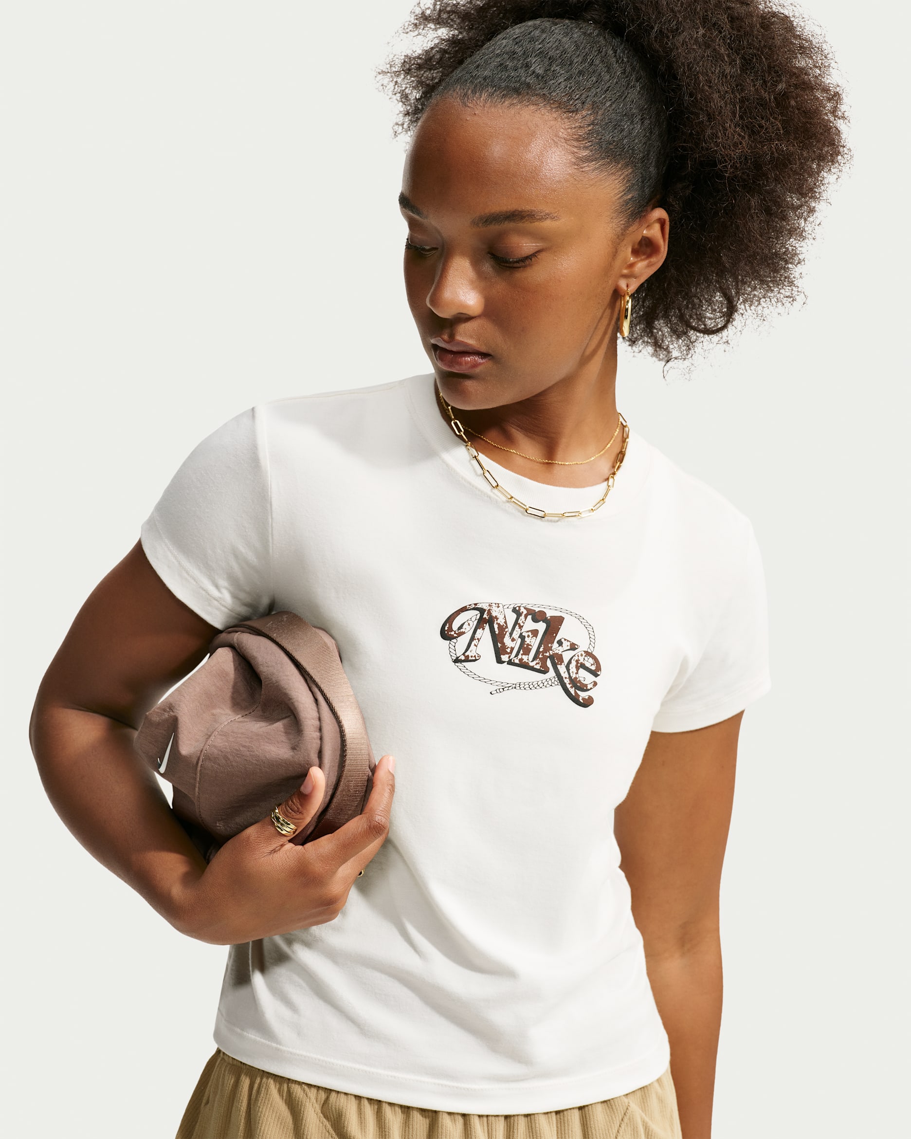 Nike Sportswear Chill Knit Women's Slim Cropped T-Shirt - Sail