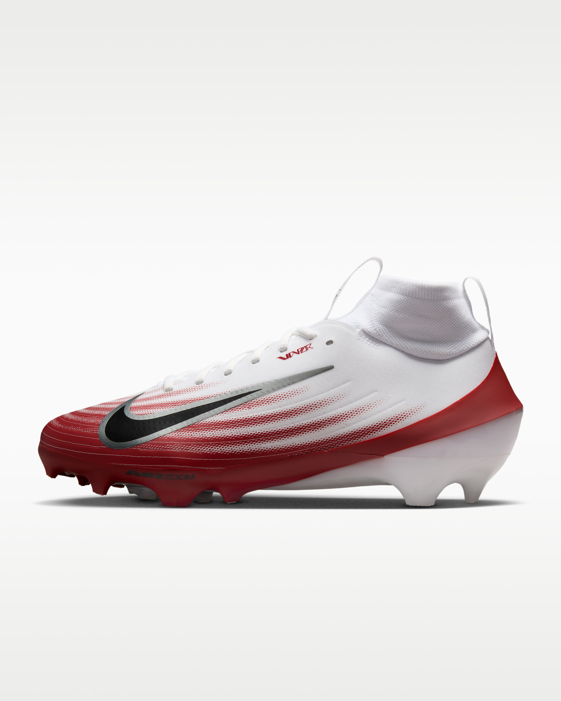 Nike Vapor Pro 1 Football Cleats - White/Team Crimson/Metallic Silver/Black