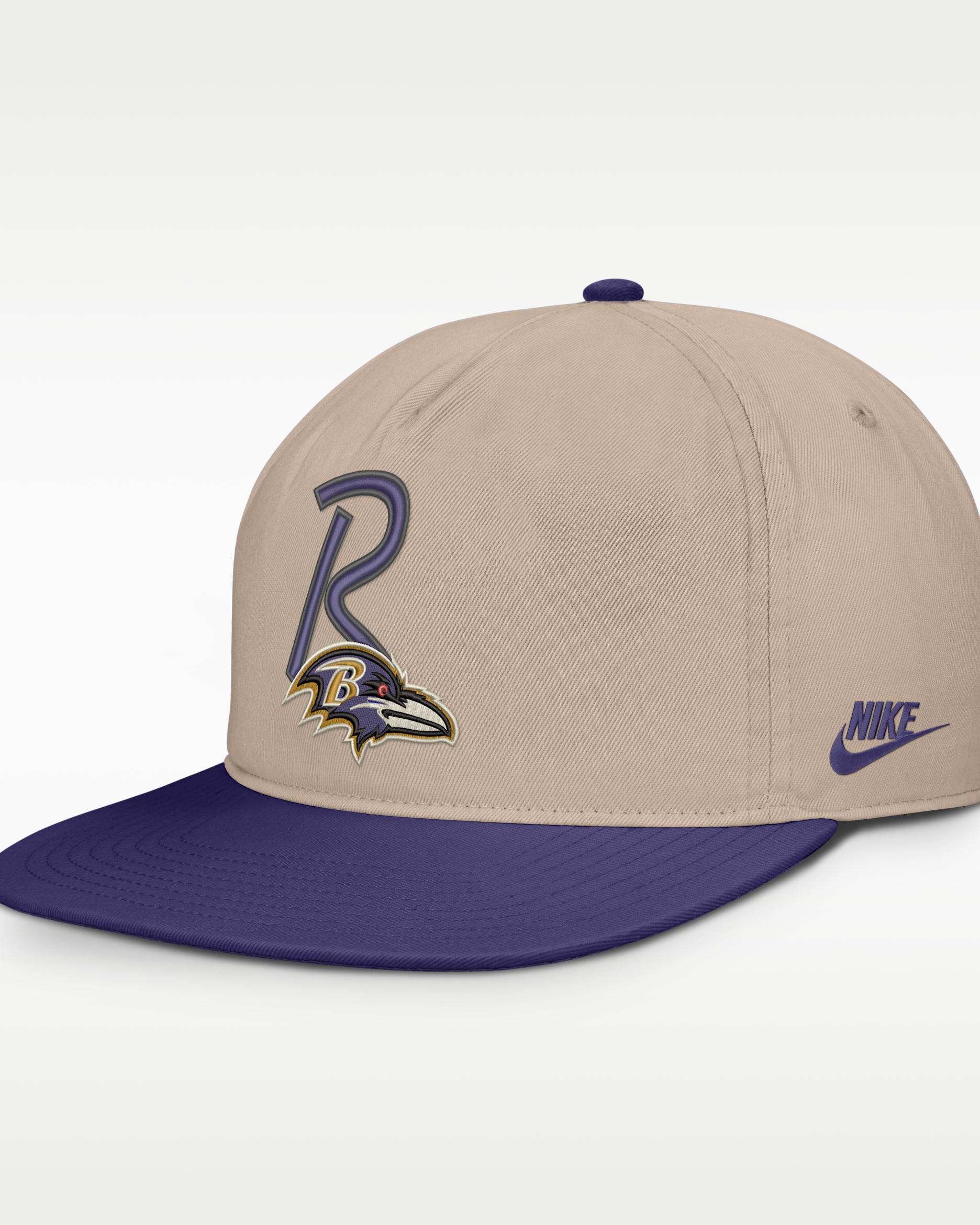 Baltimore Ravens Rewind Pro Men's Nike NFL Adjustable Hat - Sand