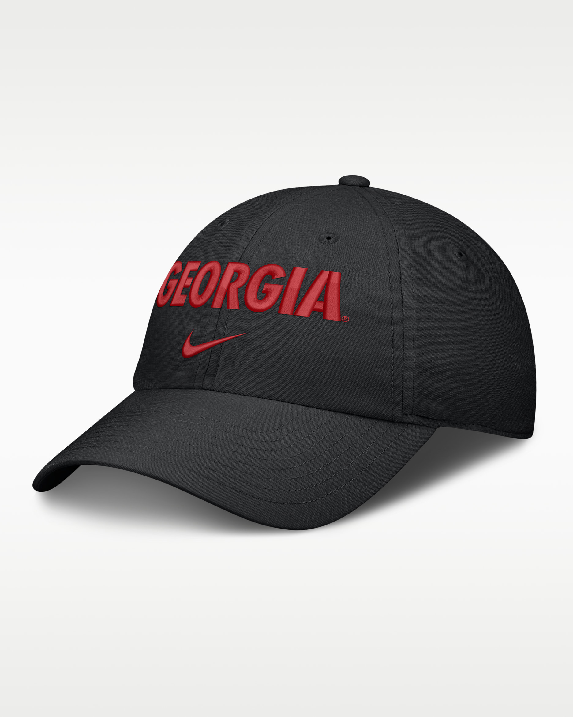 Gorra universitaria Nike ajustable para hombre Georgia Sideline Club Practice - Negro