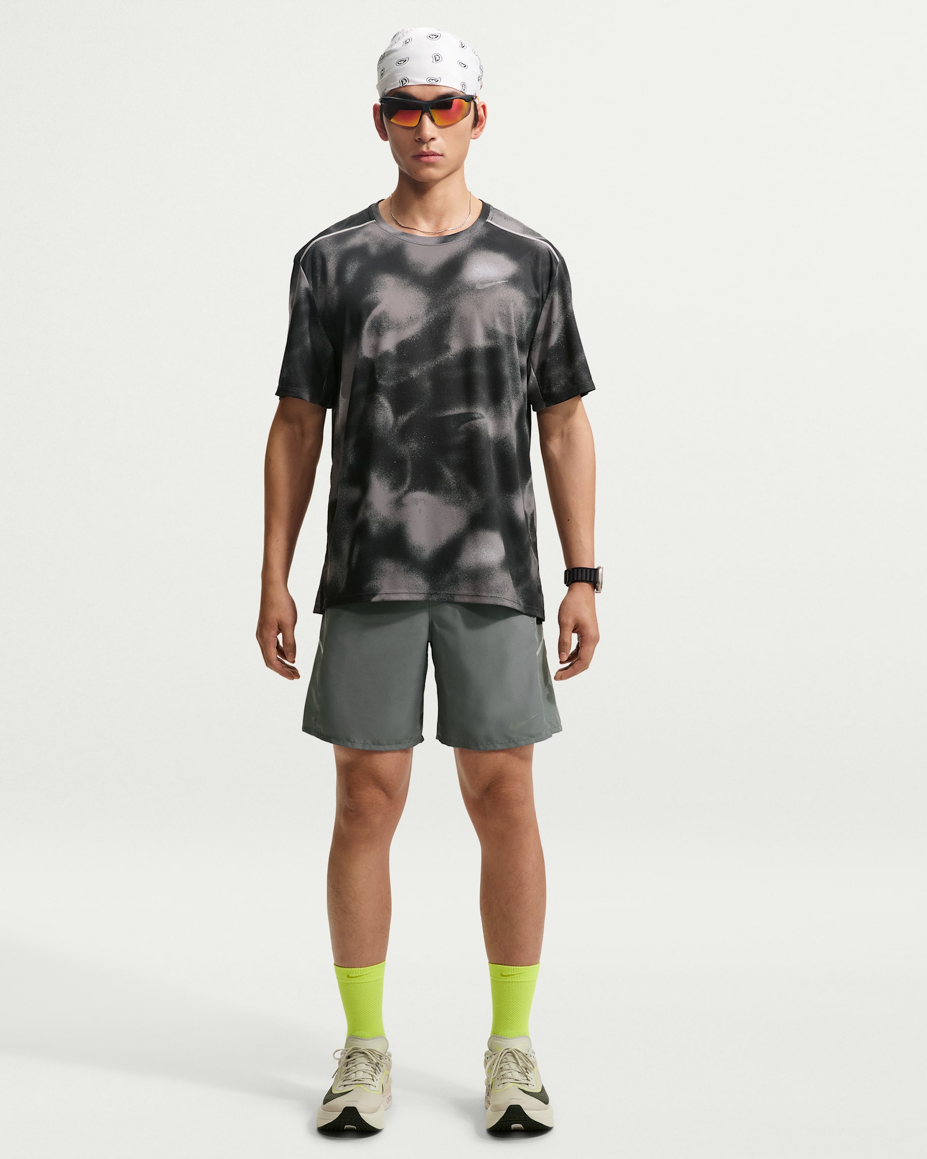 Nike Miler Men's Dri-FIT 2-in-1 18cm (approx.) Running Shorts - Smoke Grey/Smoke Grey