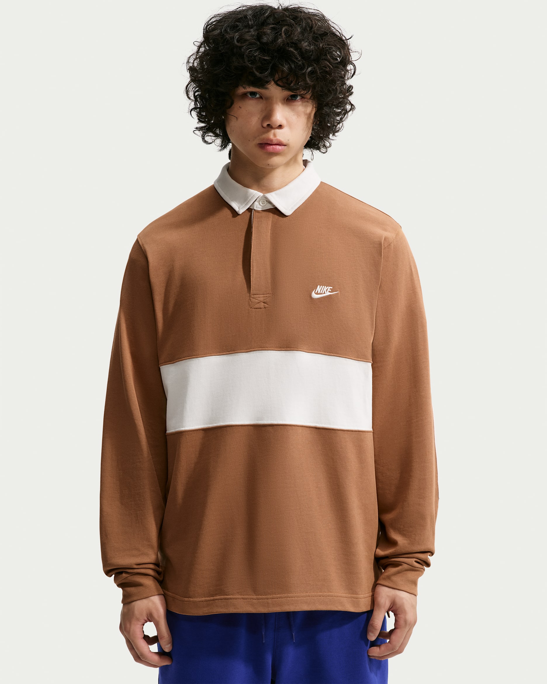 Nike Sportswear Club Men's Long-Sleeve Rugby Top - Ale Brown/Phantom/Phantom/Phantom