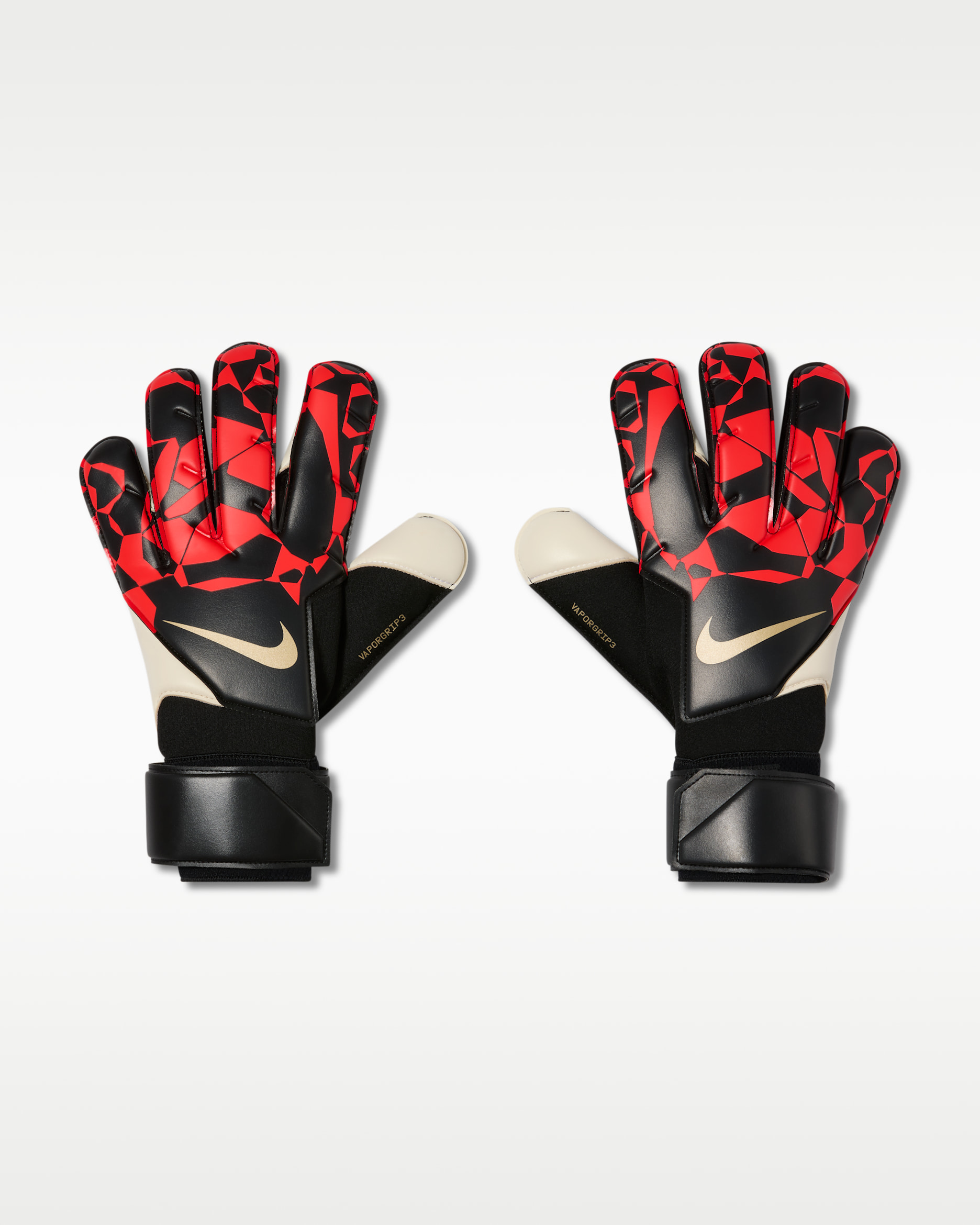 Nike Vapor Grip3 Goalkeeper Soccer Gloves - Black/Bright Crimson/Blur