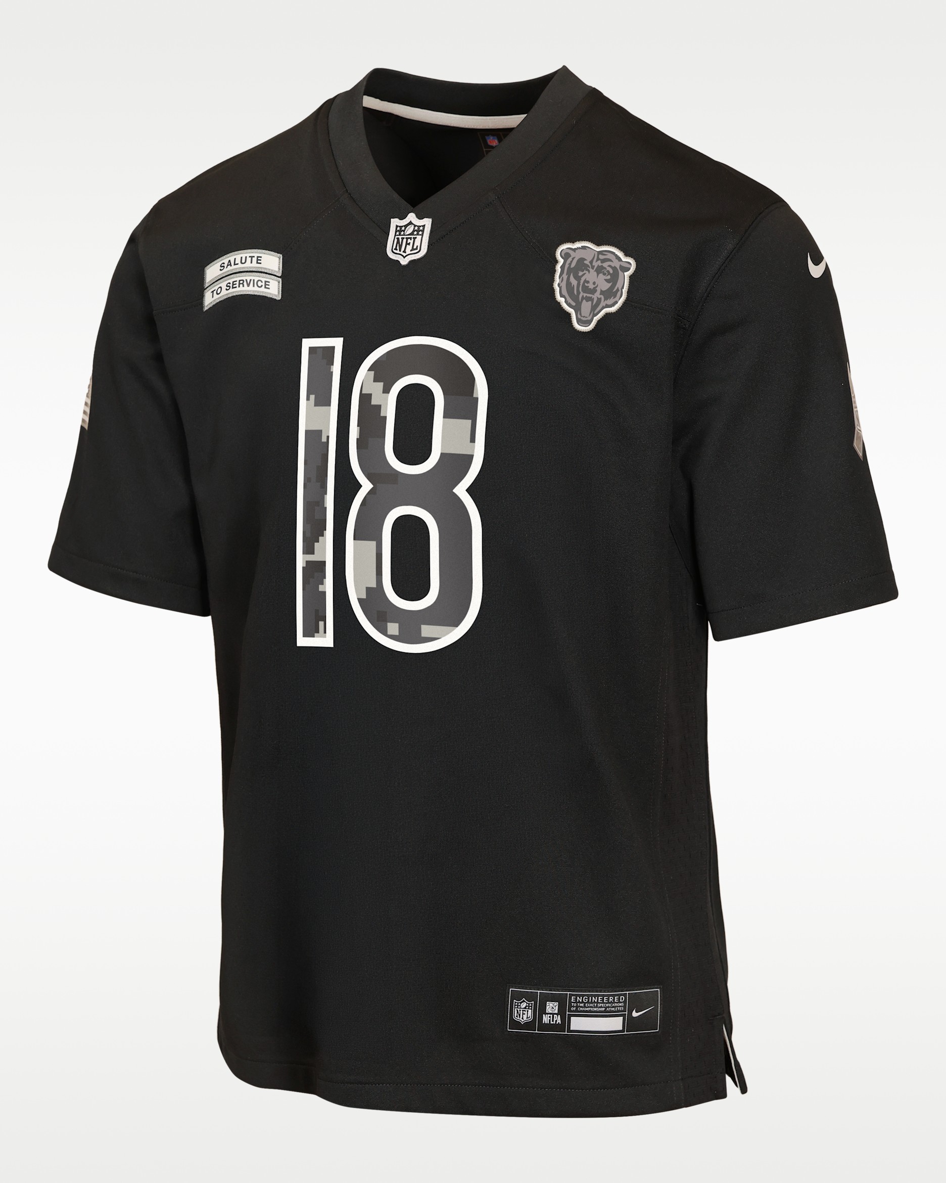 Caleb Williams Chicago Bears Salute to Service Big Kids' Nike NFL Game Jersey - Black