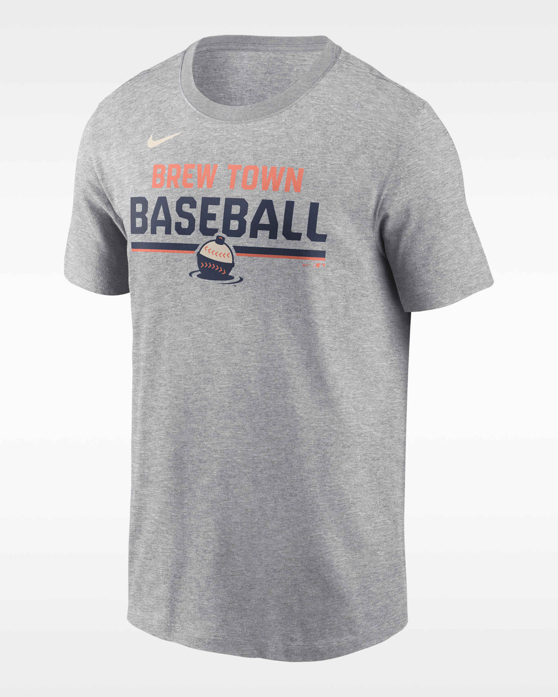 Milwaukee Brewers Stacked City Connect Men's Nike MLB T-Shirt - Charcoal Heather