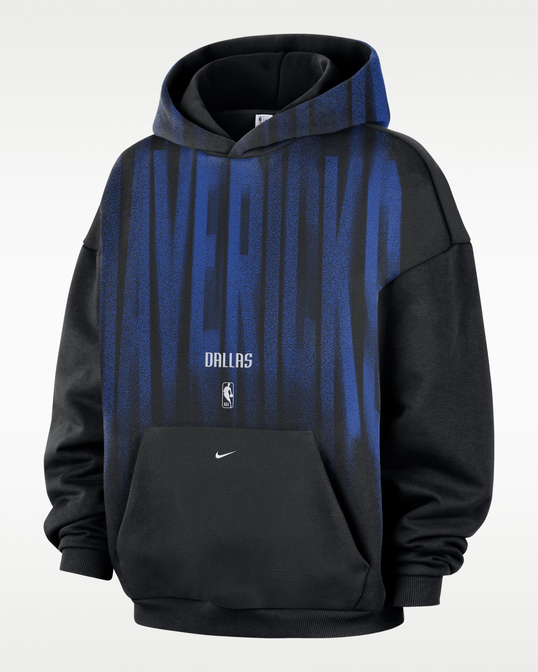 Dallas Mavericks Standard Issue Men's Therma-FIT Fleece Basketball Hoodie - Black/White
