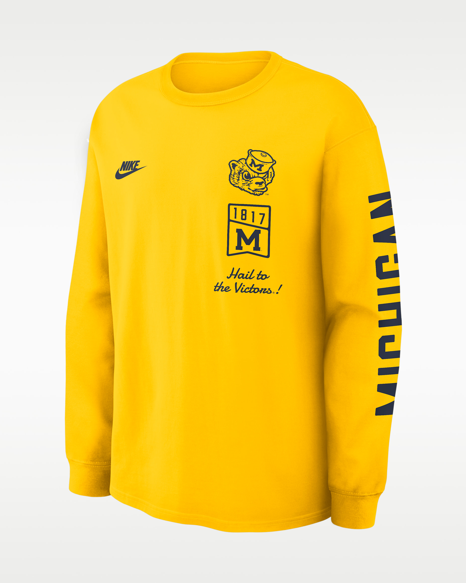 Michigan Legacy Men's Nike College Long-Sleeve T-Shirt - Maize