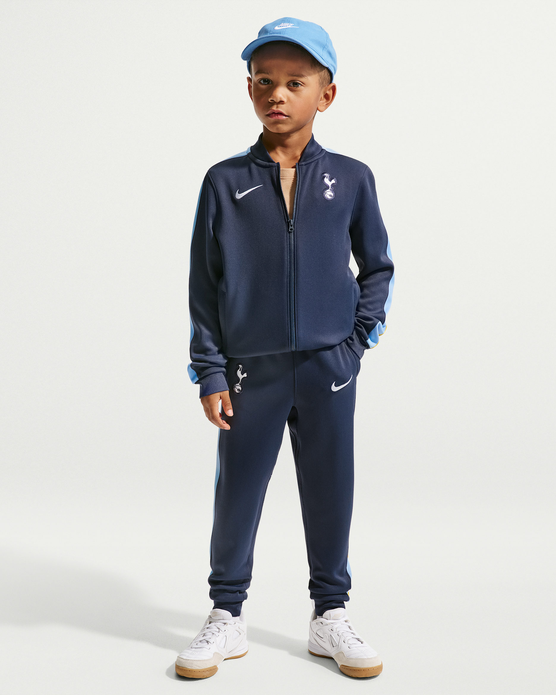 Stickad fotbollstracksuit Tottenham Hotspur Strike Nike Dri-FIT för barn - Obsidian/Light Blue/Varsity Maize/Vit