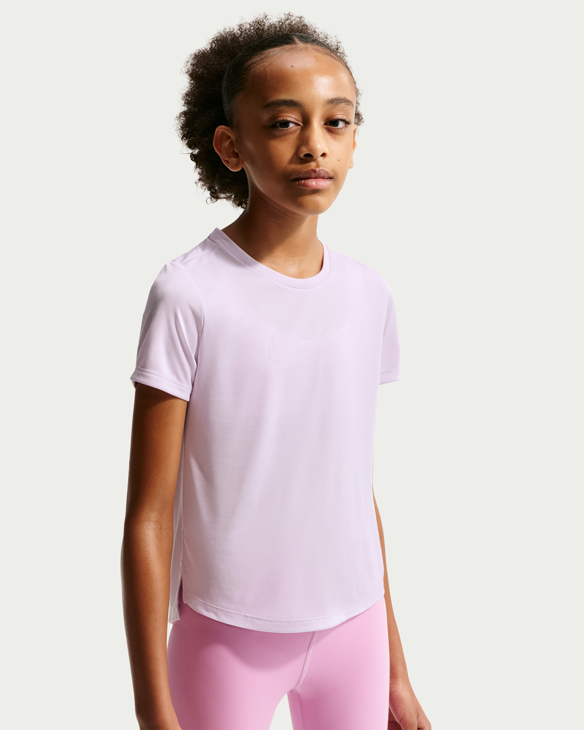 ナイキ ワン ジュニア (ガールズ) Dri-FIT ショートスリーブ トレーニングトップ - ドール/ホワイト