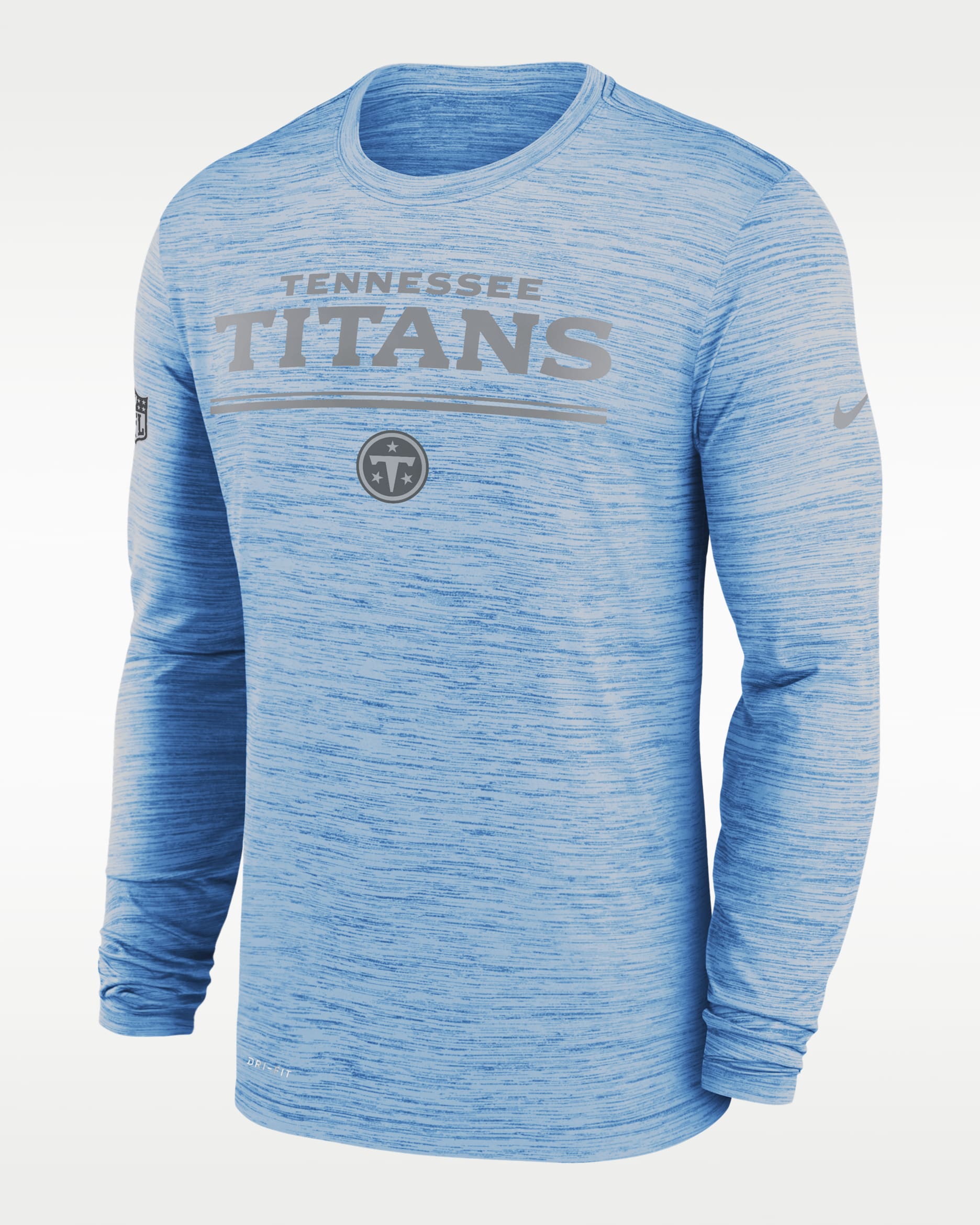 Playera de manga larga Nike Dri-FIT de la NFL para hombre Tennessee Titans Sideline Team Issue Velocity - Costa