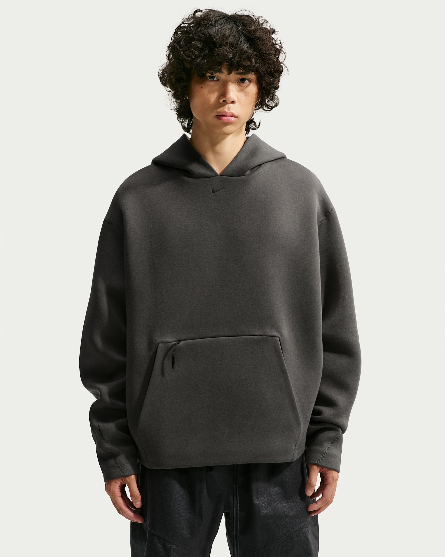 Nike Tech Men's Fleece Pullover Hoodie - Newsprint/Black