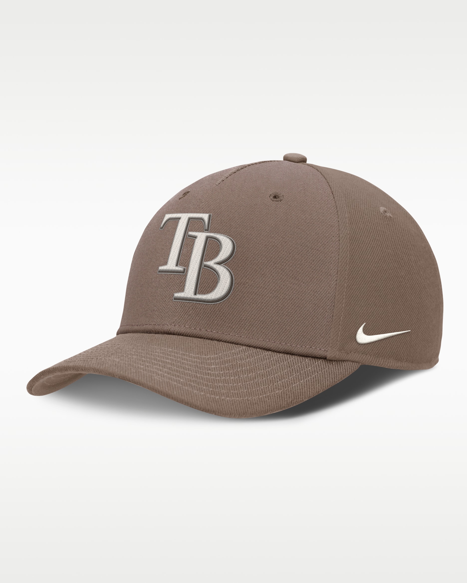 Tampa Bay Rays Rise Men's Nike Dri-FIT MLB Adjustable Hat - Mink Brown