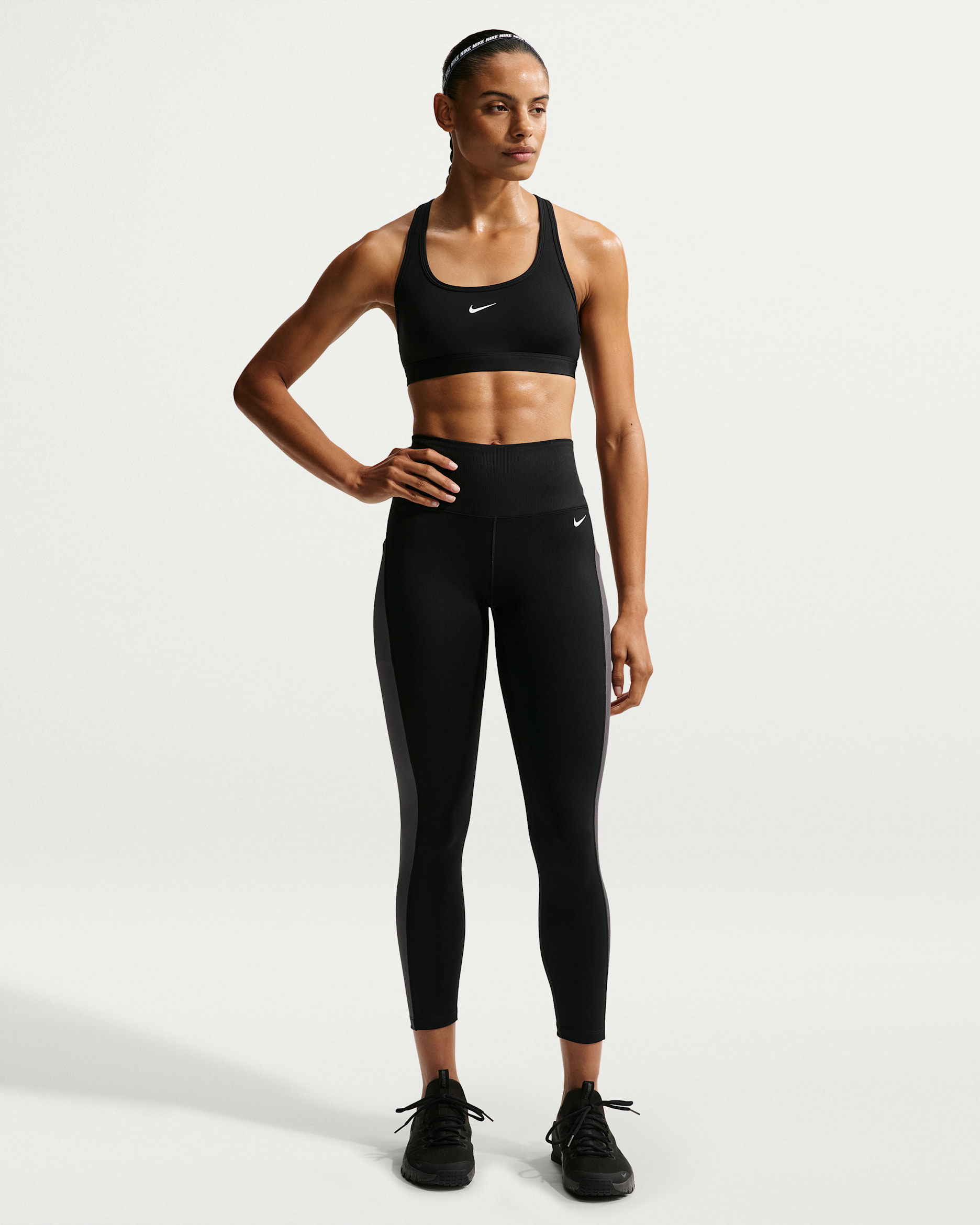 Nike One Women's High-Waisted 7/8 Leggings - Black/Thunder Grey/White