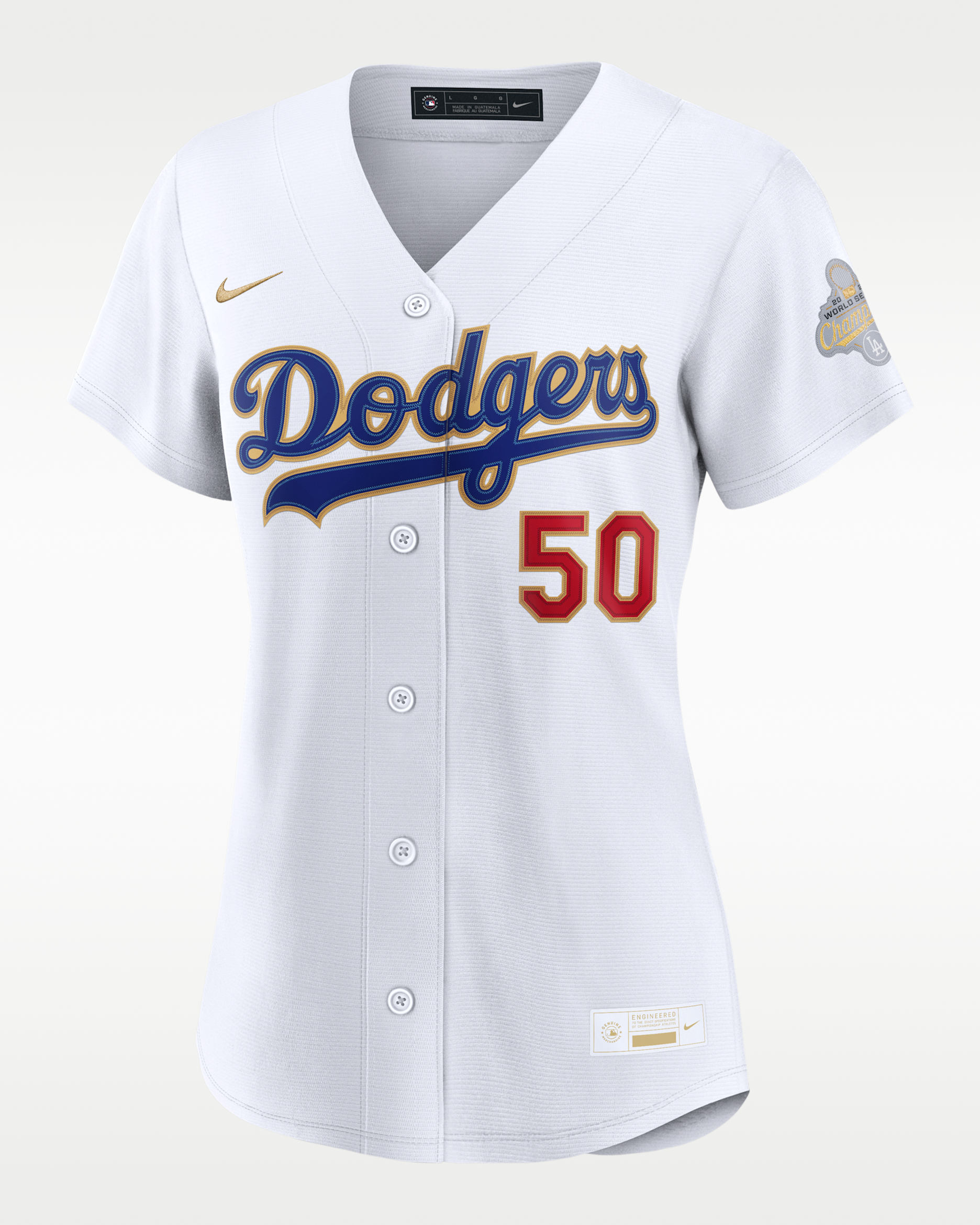 Mookie Betts Los Angeles Dodgers 2025 World Series Champion Gold Series Women's Nike MLB Stadium Jersey - White