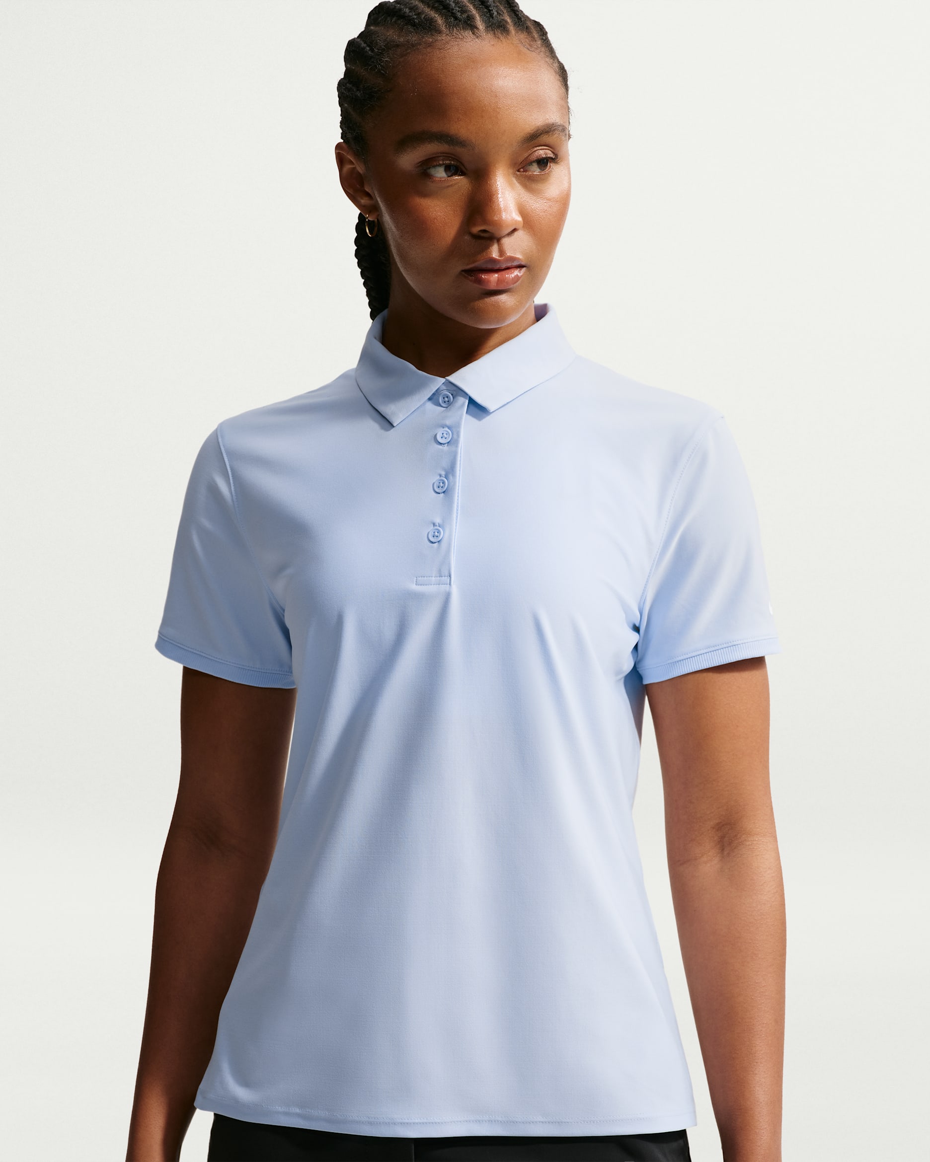 Nike Victory Women's Dri-FIT Short-Sleeve Golf Polo - Hydrogen Blue/White