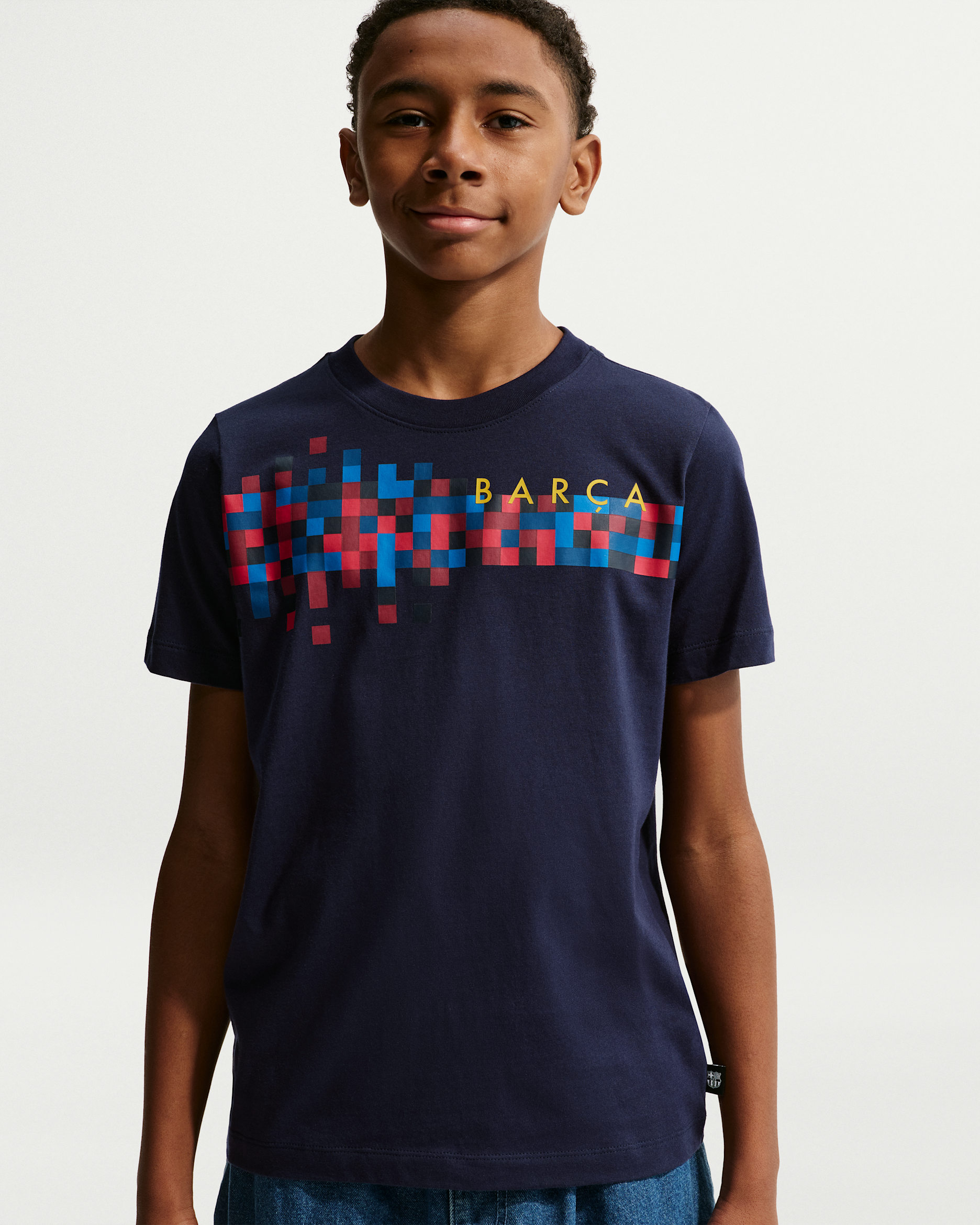 F.C. Barcelona Older Kids' Nike Football T-Shirt - Blackened Blue