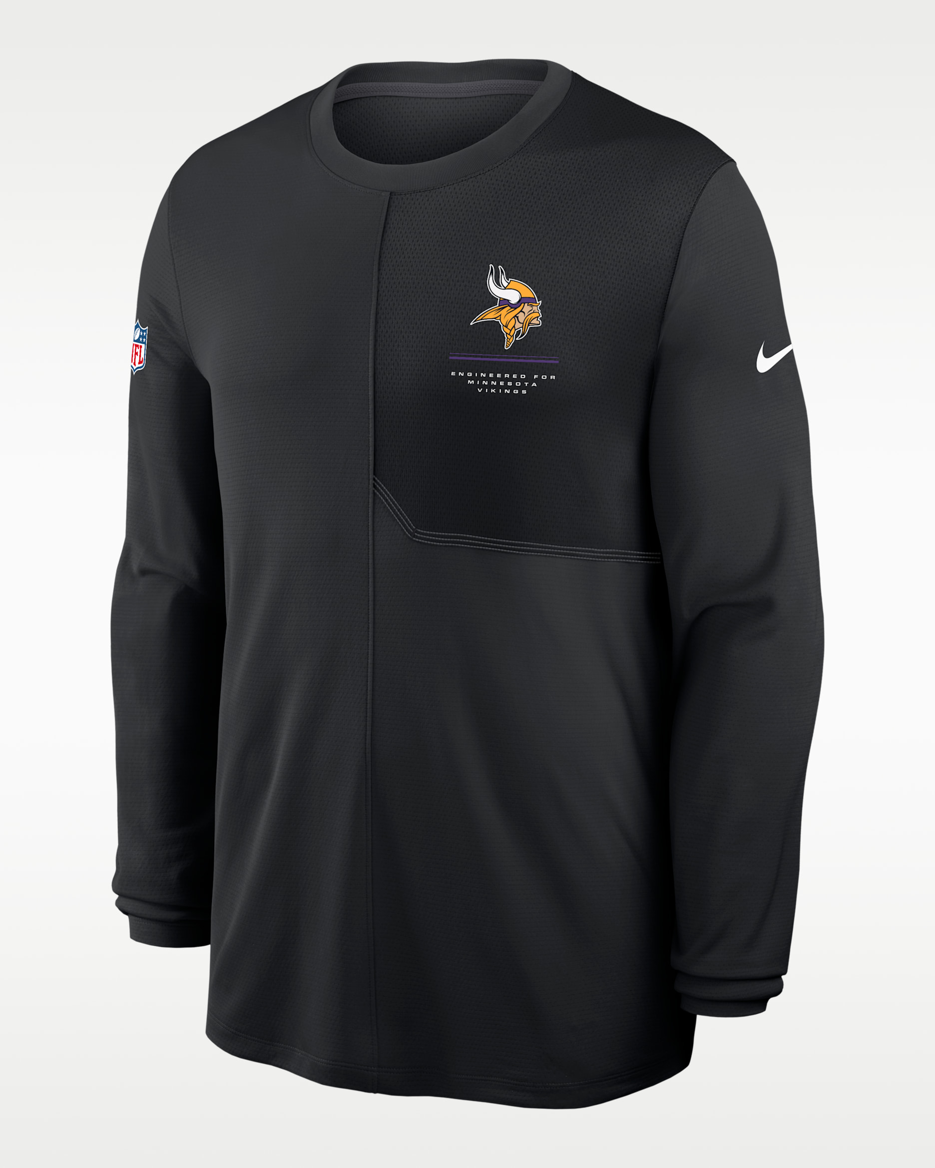 Minnesota Vikings Sideline Coach Men's Nike Dri-FIT NFL Long-Sleeve Top - Black