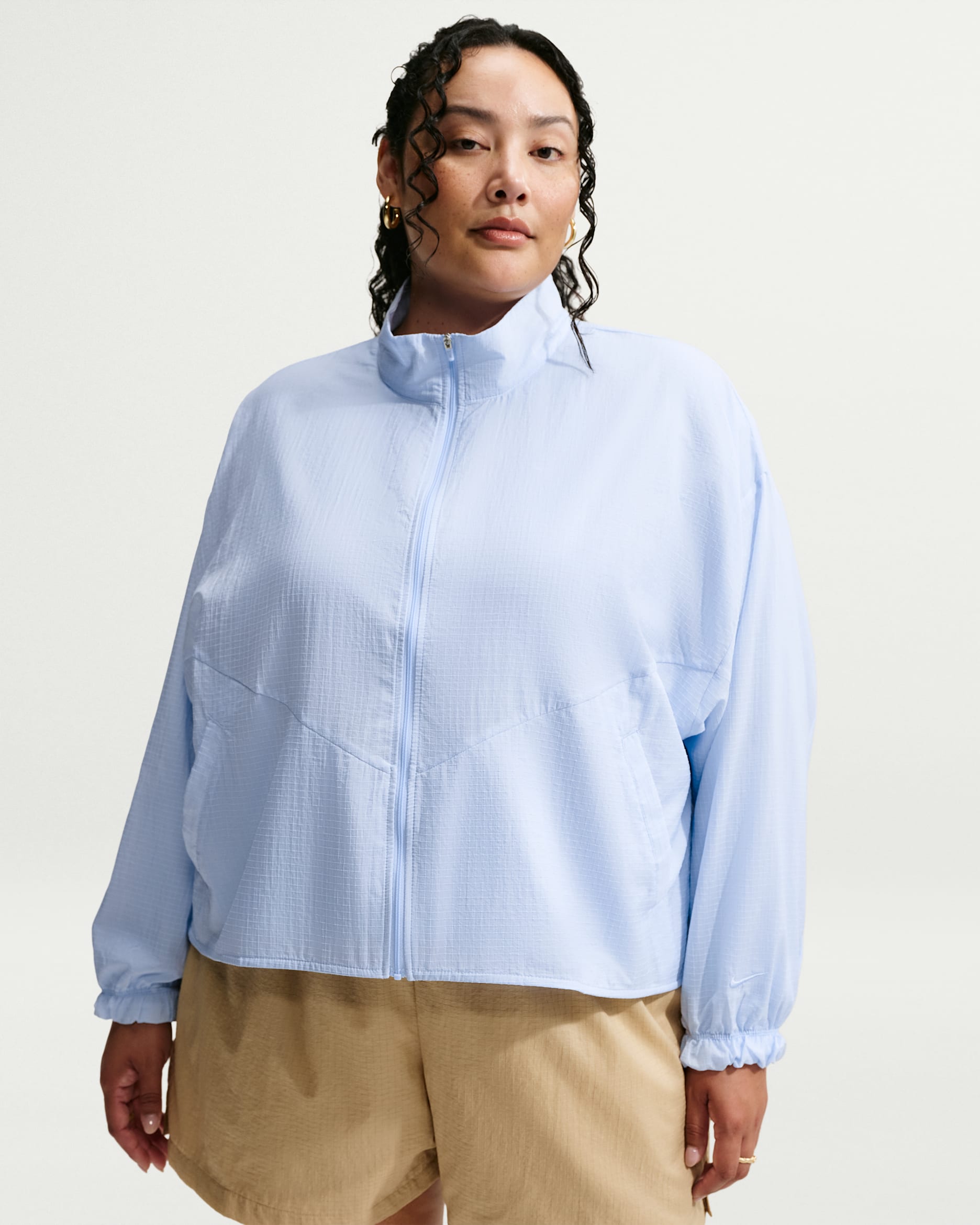 Nike Sportswear Women's Oversized Lightweight Ripstop Jacket (Plus size) - Hydrogen Blue/Hydrogen Blue