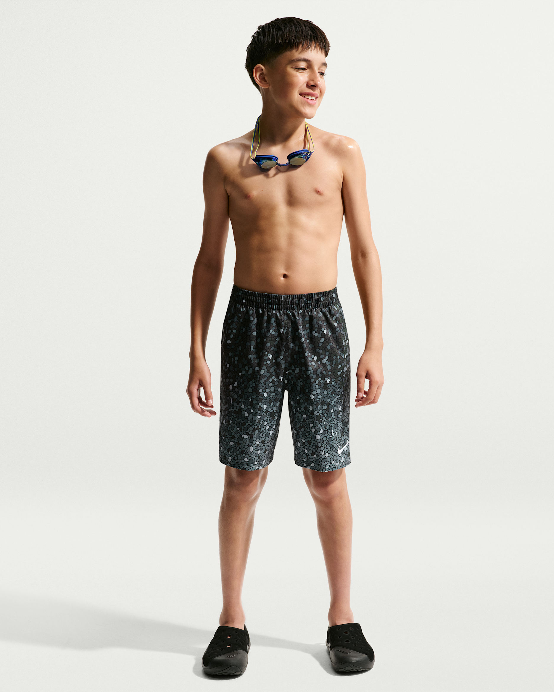 Nike Swim Breaker Big Kids' (Boys') 7" Brief-Lined Volley Short - Black