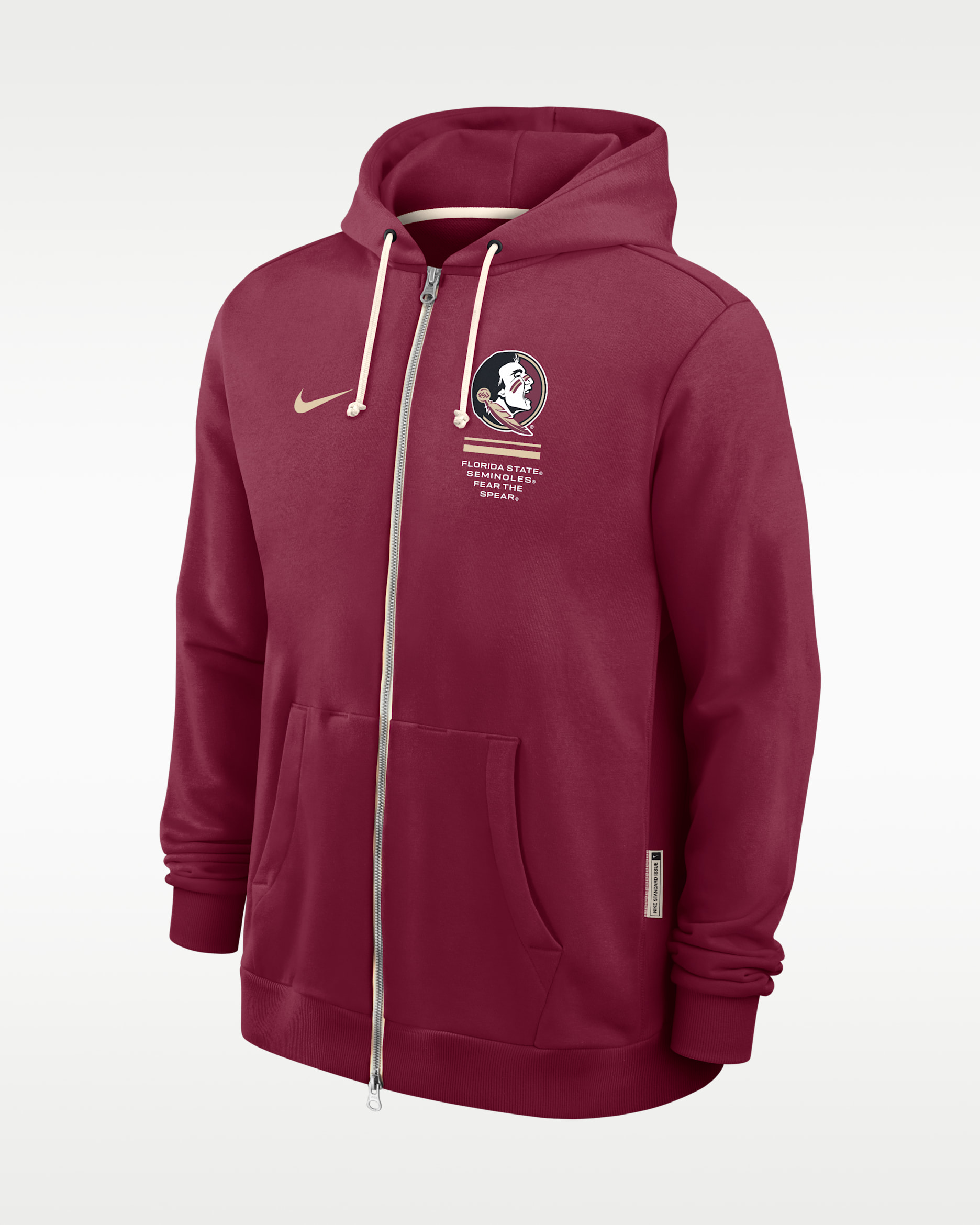 Florida State Sideline Standard Issue Men's Nike Dri-FIT College Full-Zip Hoodie - Team Maroon