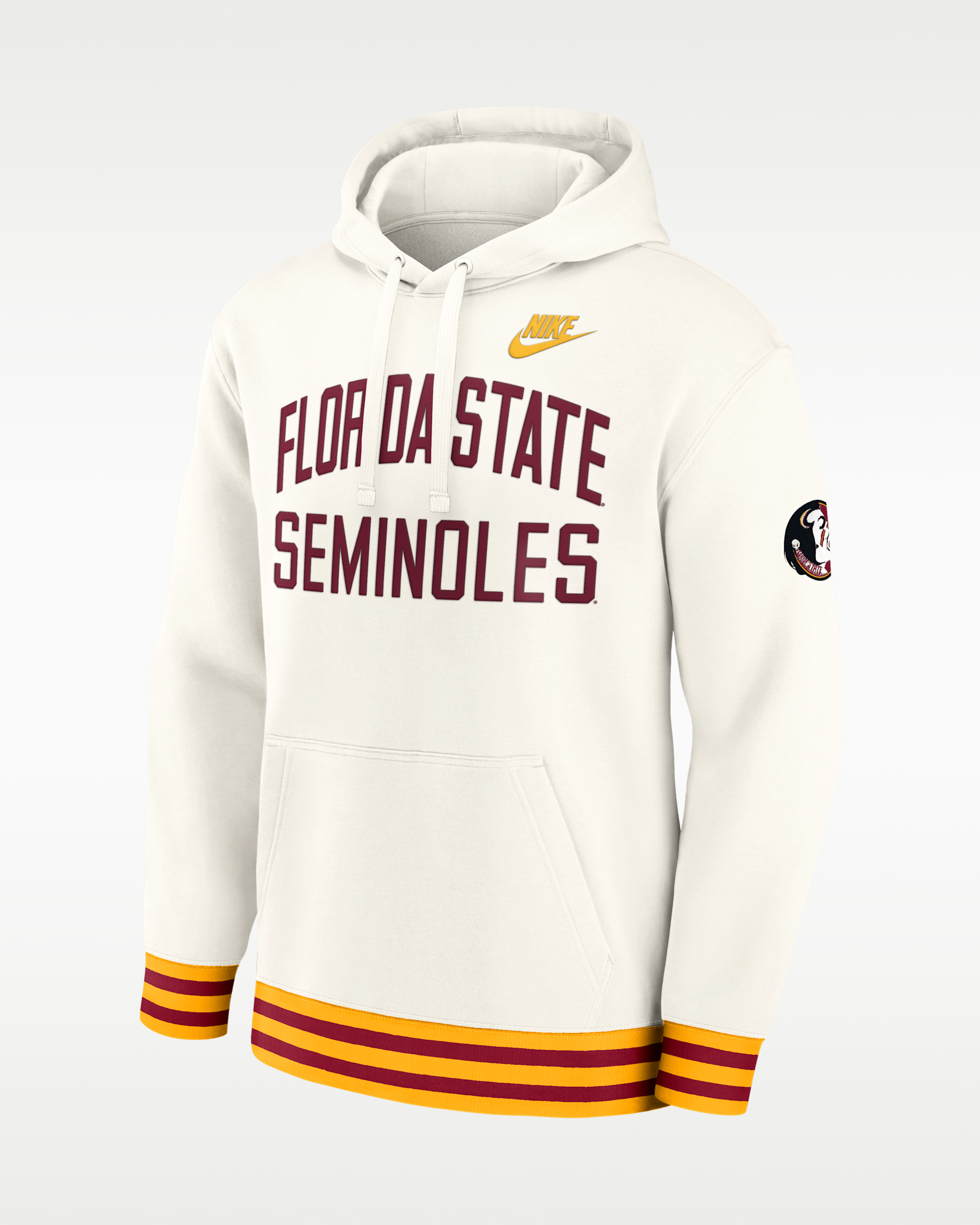 Florida State Legacy Men's Nike College Pullover Hoodie - Cream/Gold
