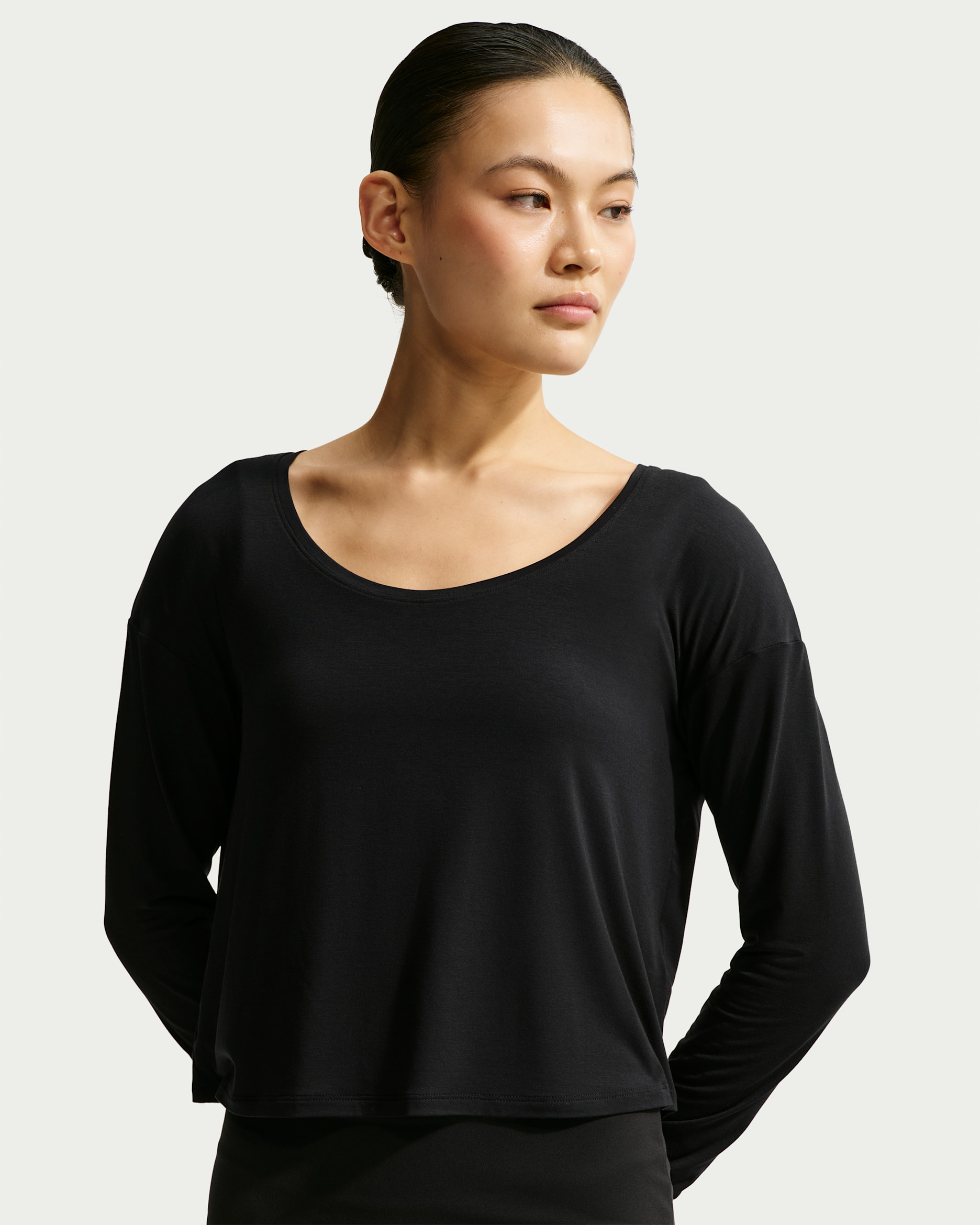 Nike Zenvy Women's Dri-FIT Long-Sleeve Top - Black/Cool Grey