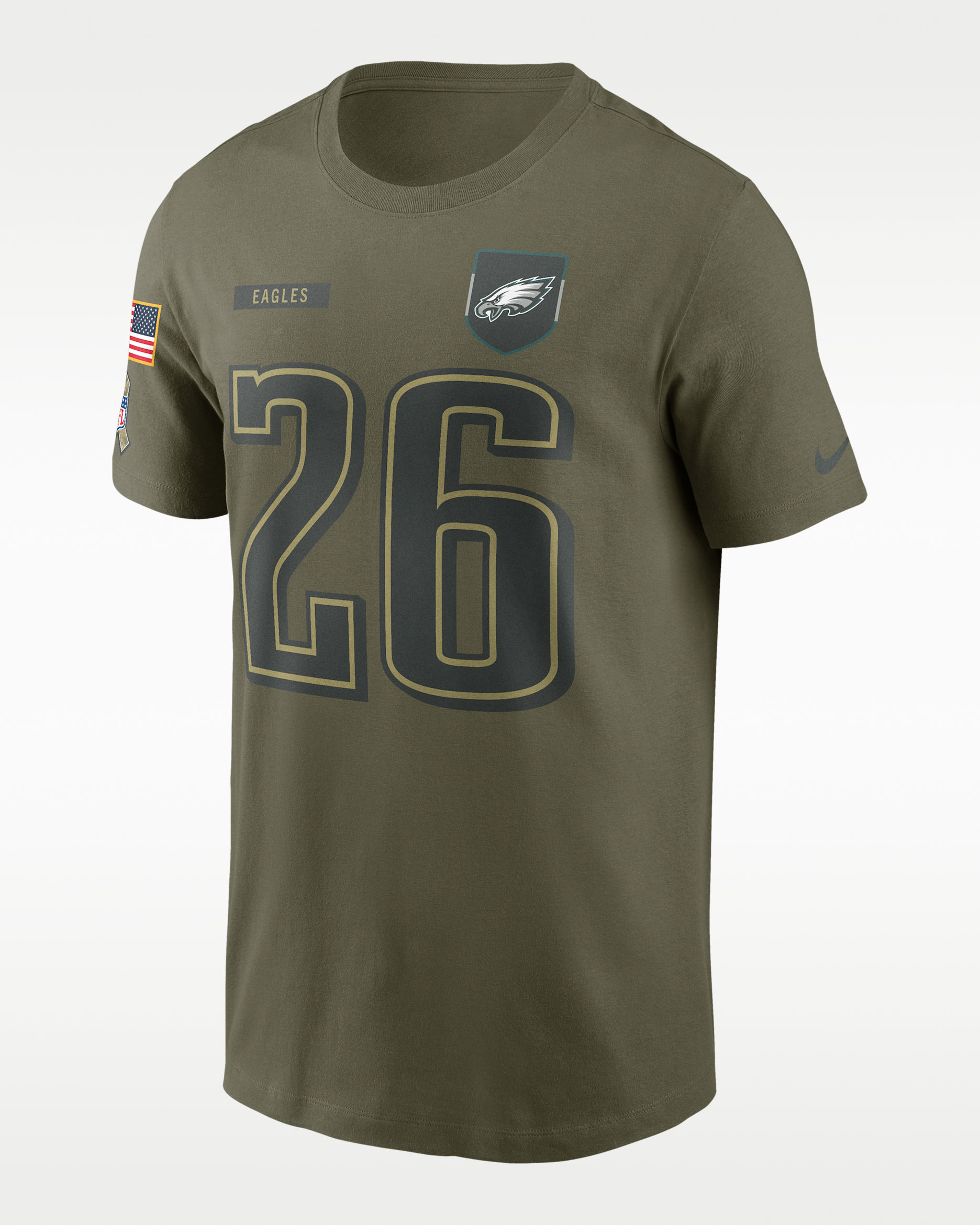 Saquon Barkley Philadelphia Eagles Salute To Service Men’s Nike NFL T-Shirt - Olive