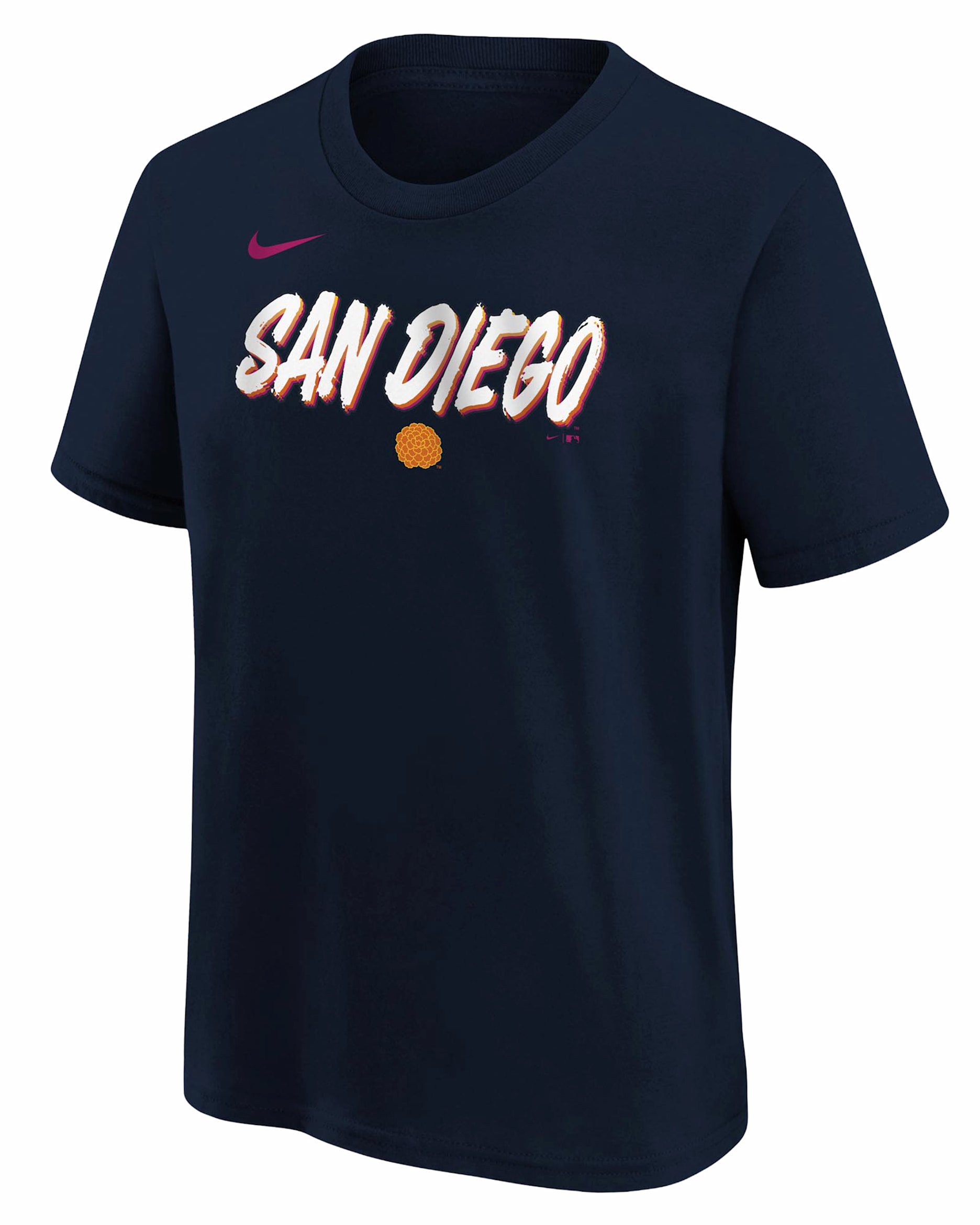 Playera Nike de la MLB para niños talla grande San Diego Padres City Connect Wordmark - Negro
