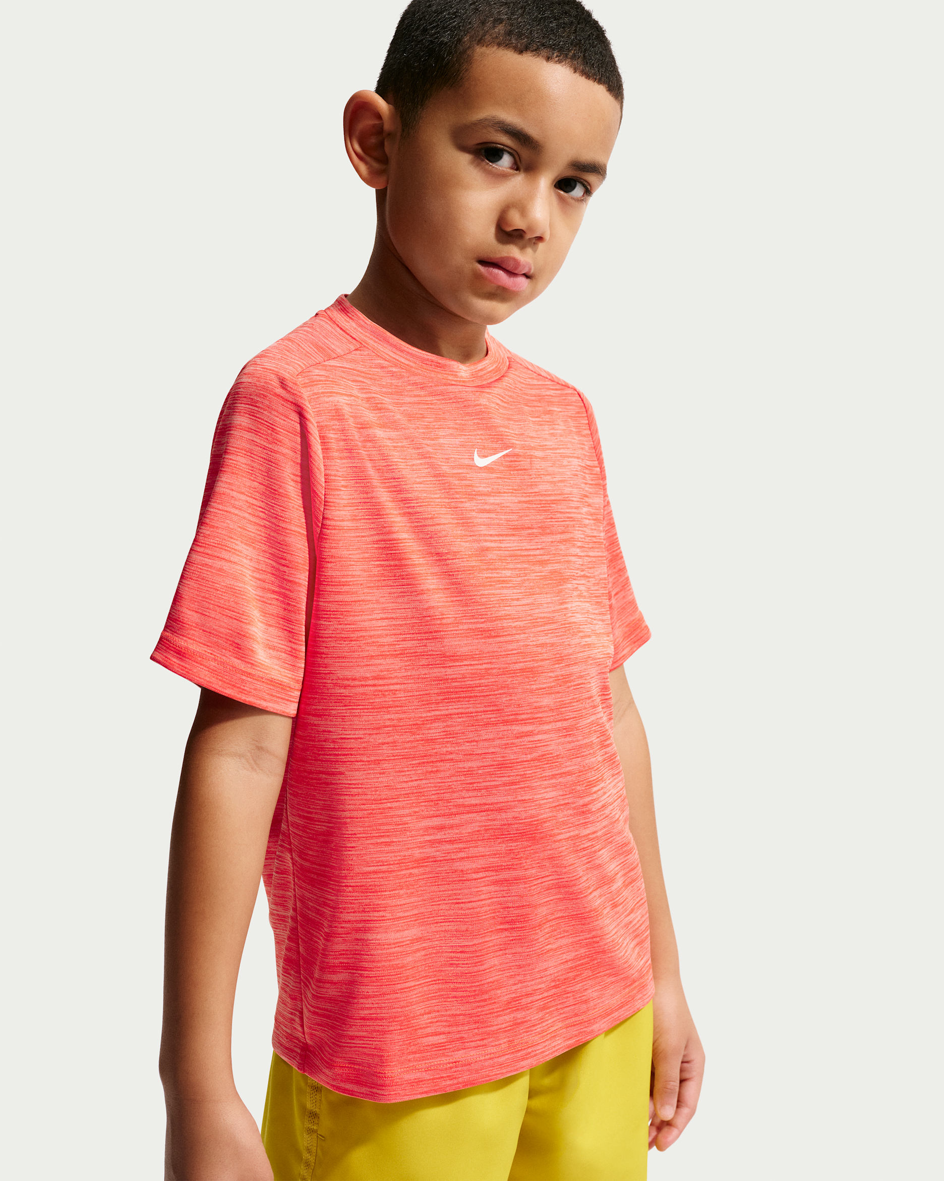 Nike Multi Big Kids' Dri-FIT Short-Sleeve Top - Turf Orange/Arctic Orange/Heather/White