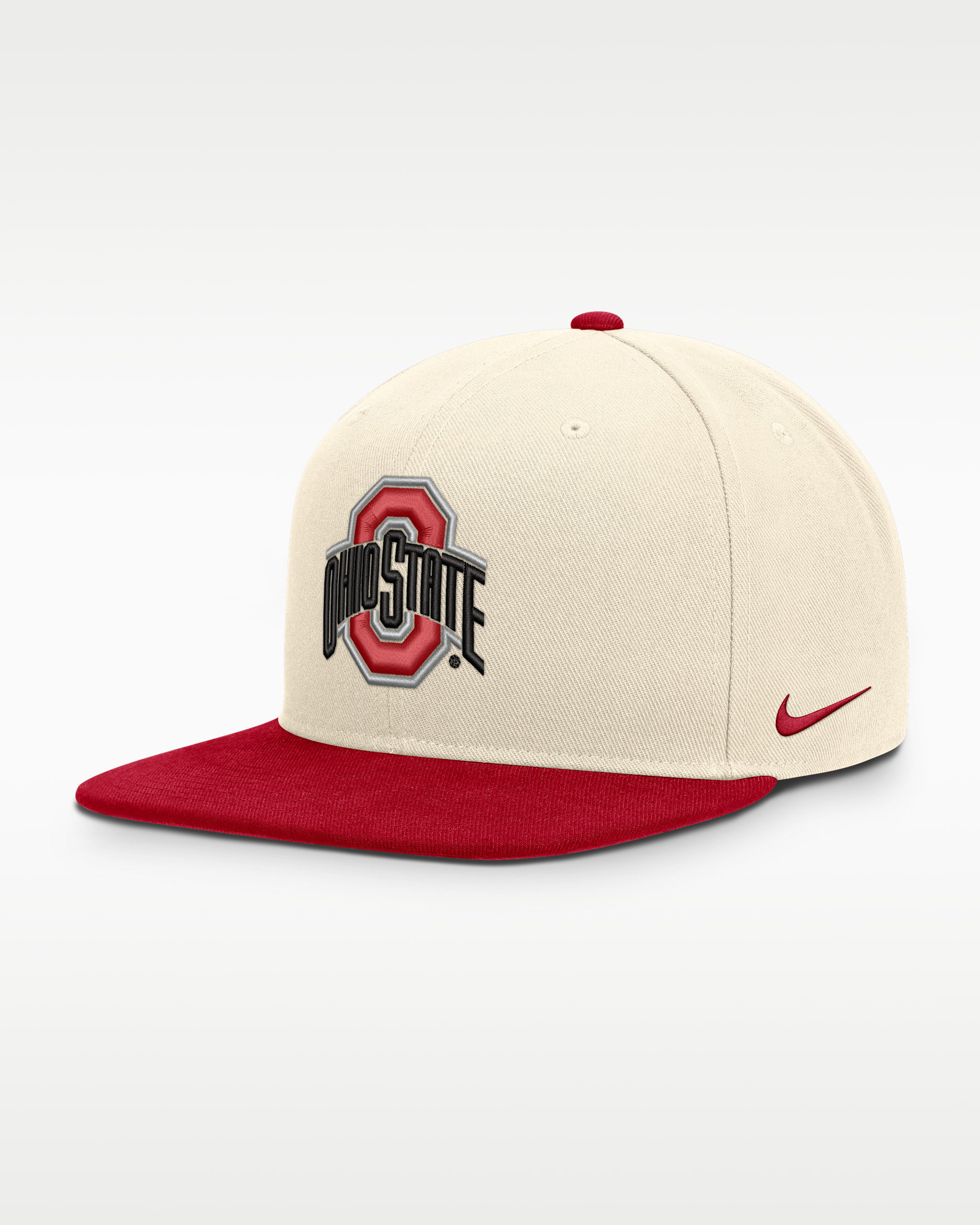 Ohio State Campus Prep Men's Nike Dri-FIT College Adjustable Hat - Natural/University Red