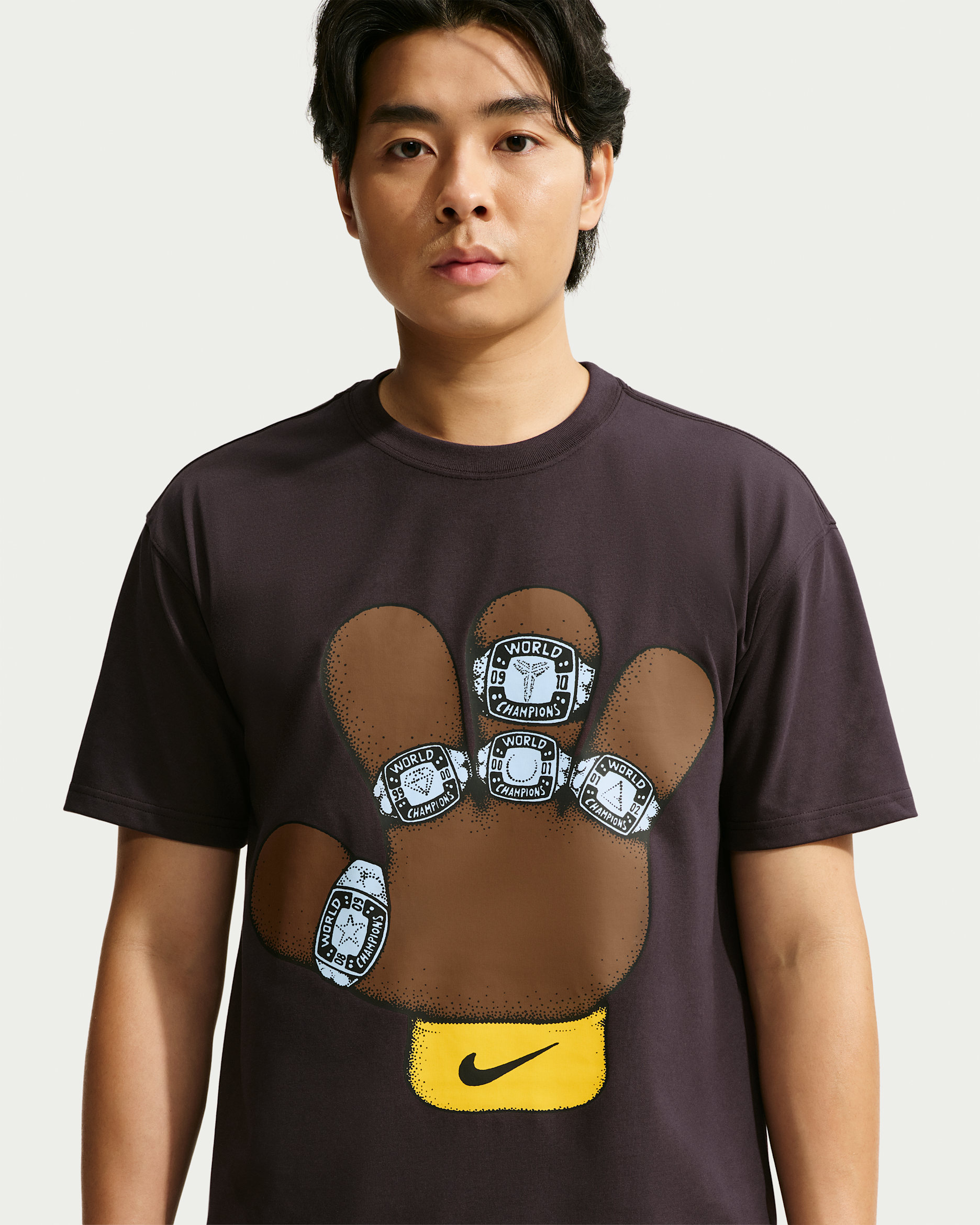 เสื้อยืดบาสเก็ตบอลผู้ชาย Nike Dri-FIT Kobe - Burgundy Ash