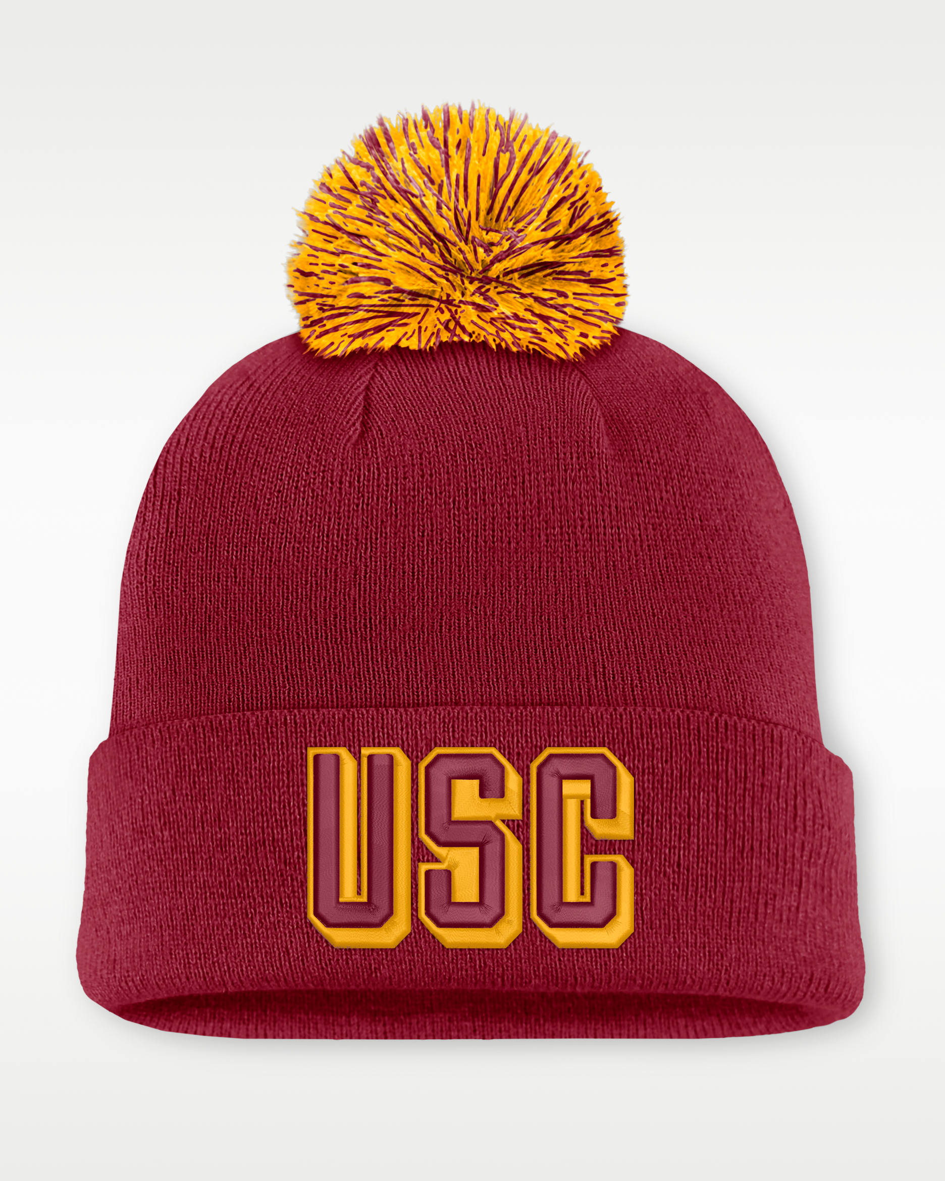 Gorro con dobladillo universitario Nike para hombre USC Peak - Carmesí team