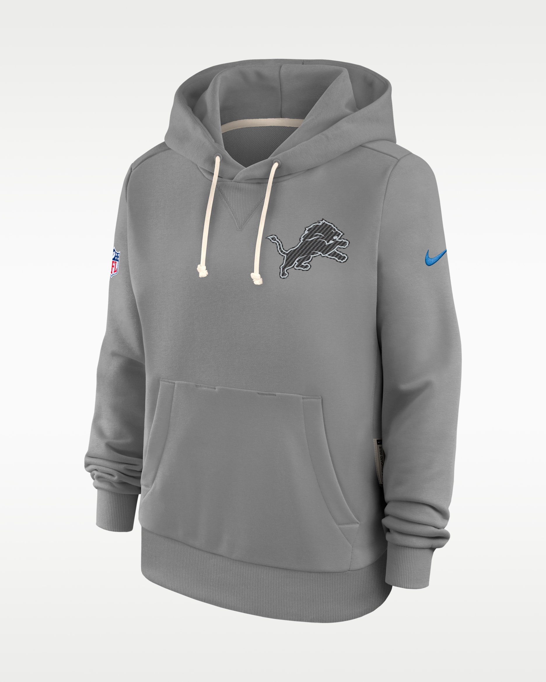 Detroit Lions Rivalries Collection Sideline Women's Nike Dri-FIT NFL Pullover Hoodie - Silver