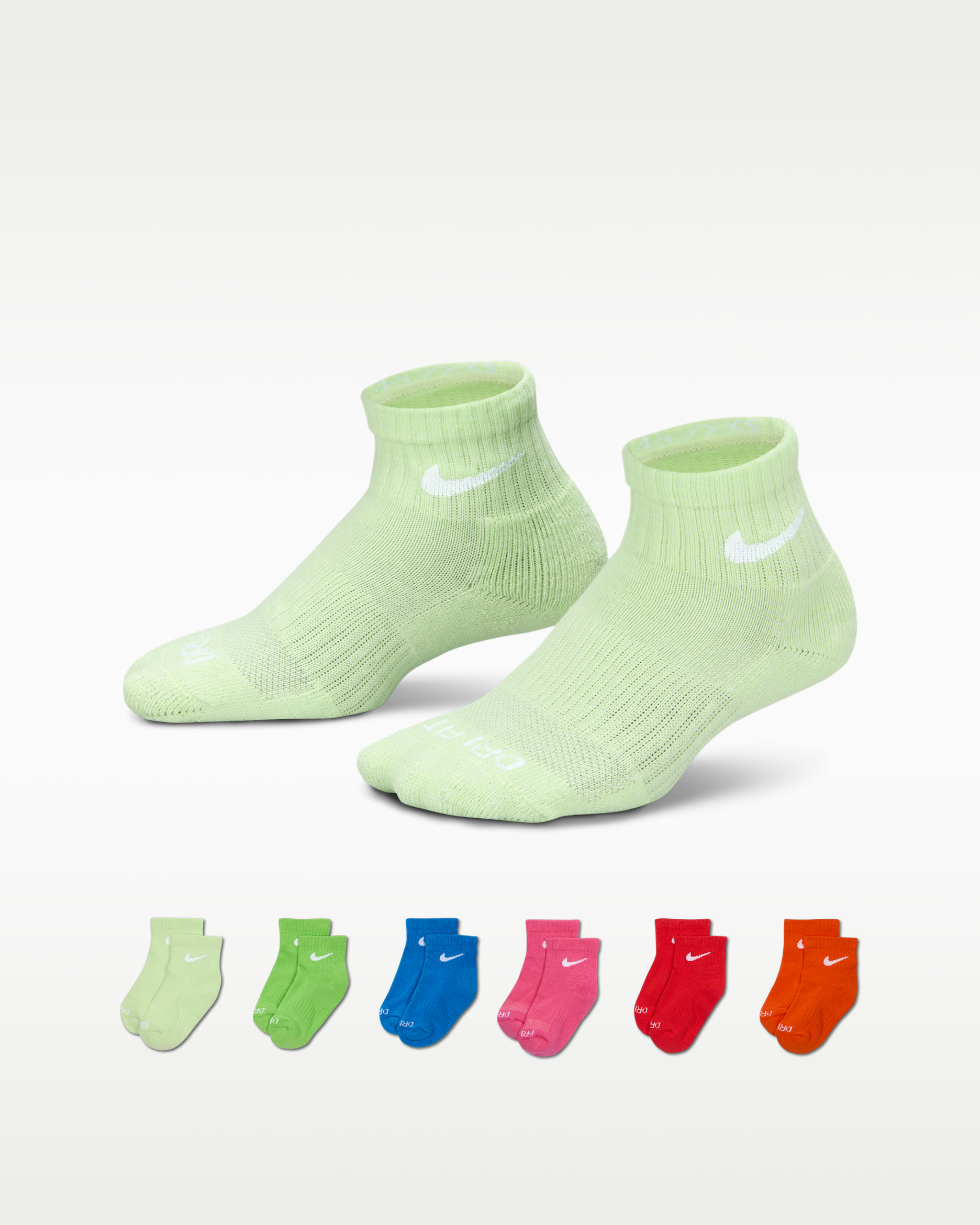 Calcetines al tobillo Dri-FIT para niños (6 pares) Nike Performance Basics - Voltio ligero