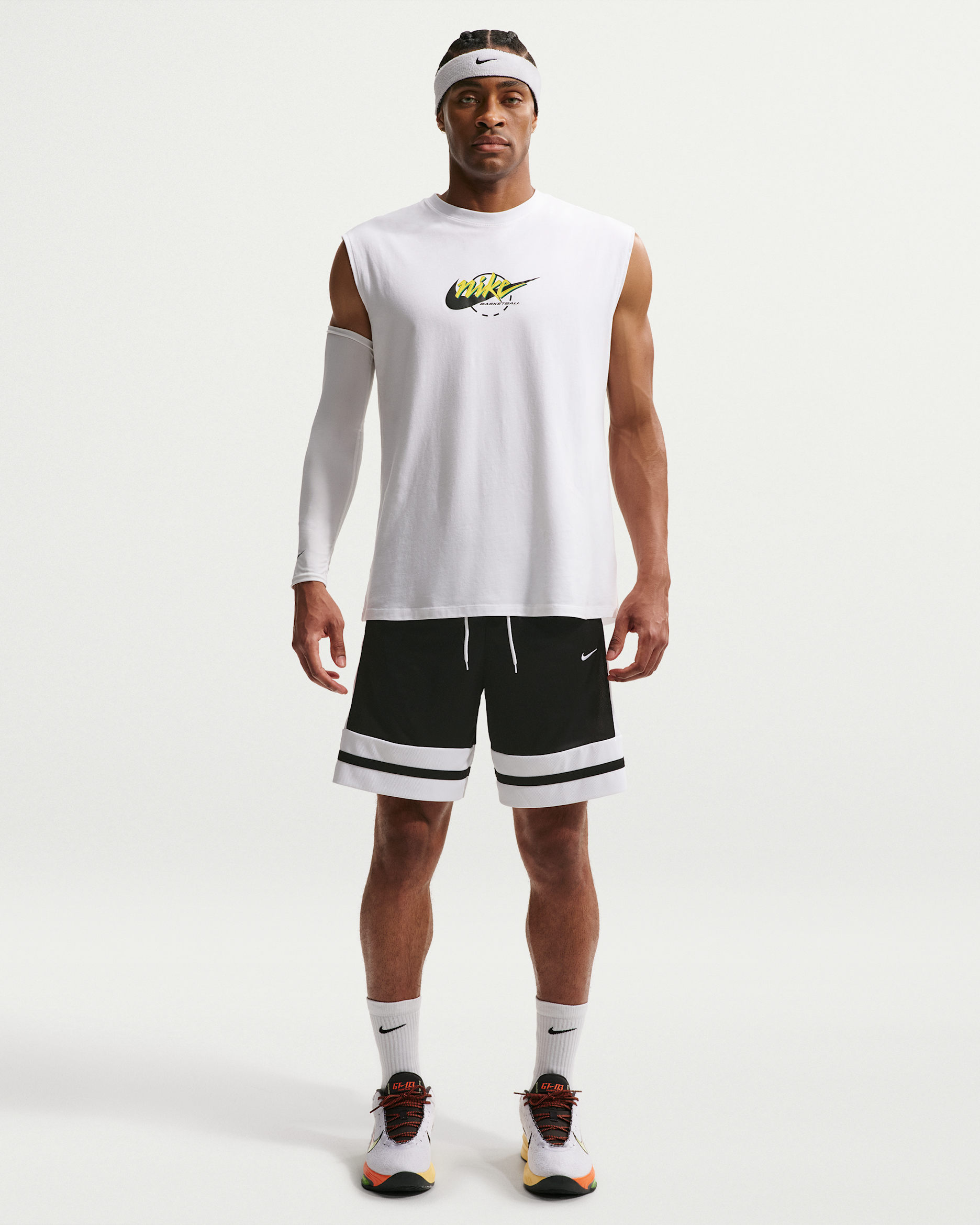 Shorts de básquetbol Dri-FIT de 20 cm para hombre Nike - Negro/Blanco/Negro/Blanco