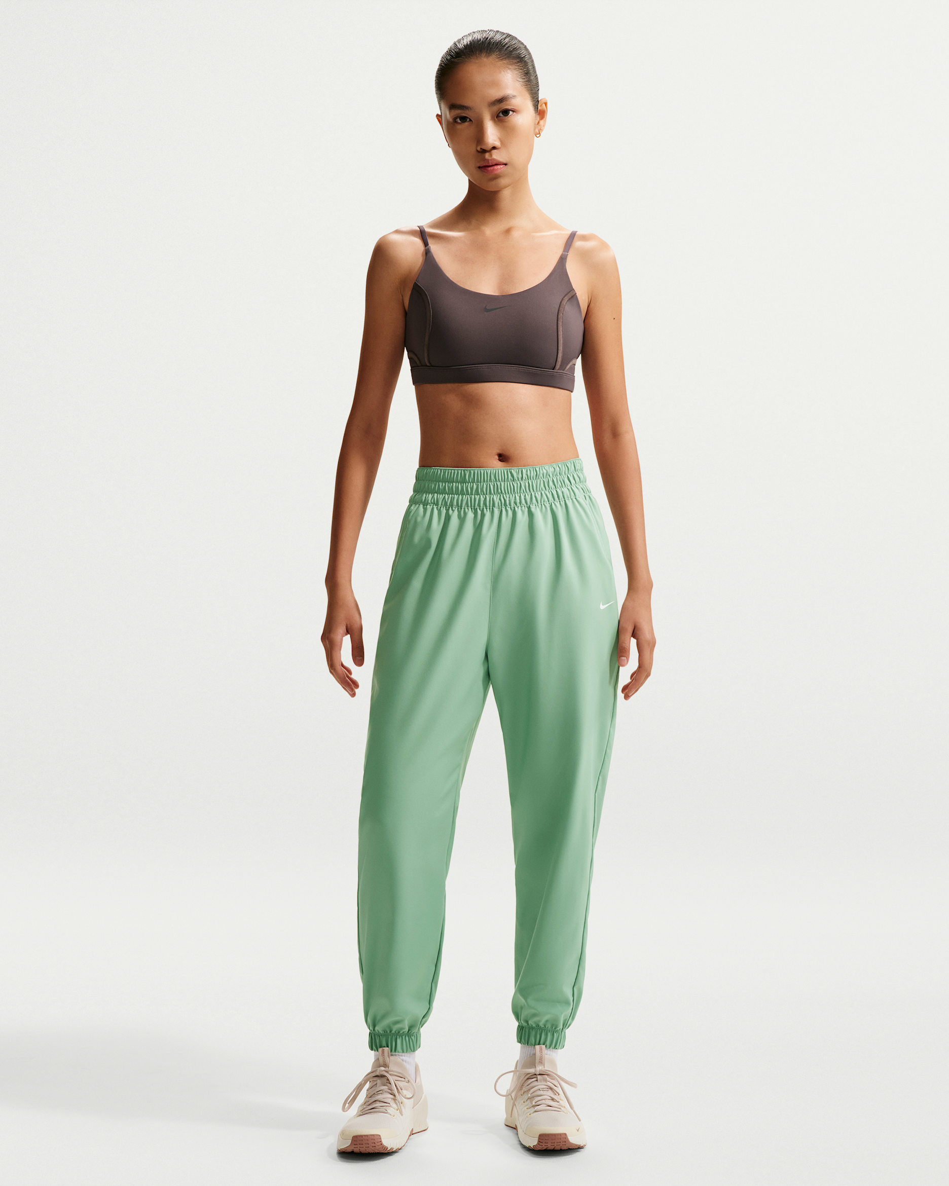 Nike One Women's Dri-FIT High-Waisted 7/8 Joggers - Steam/White
