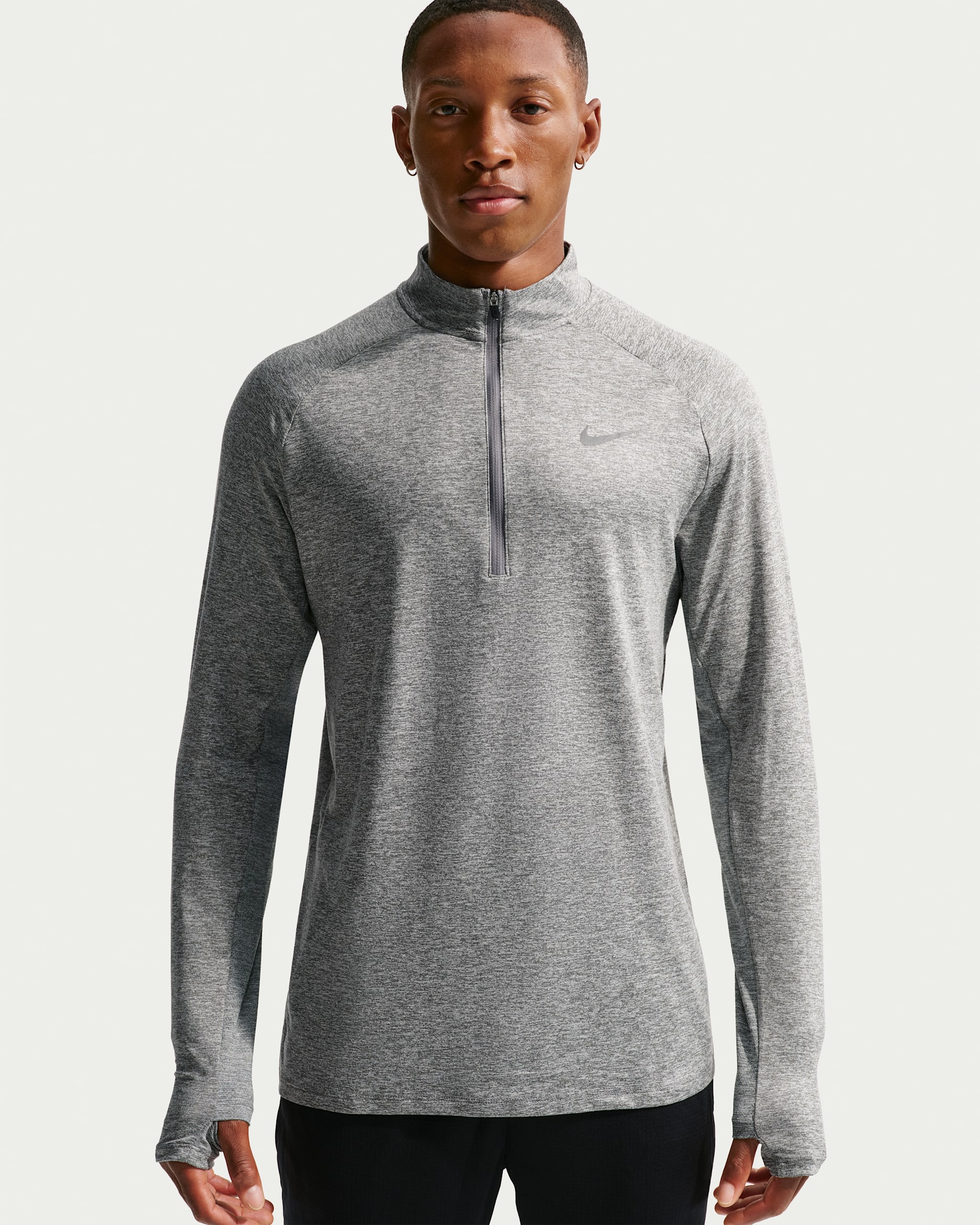 Nike Stride Men's Dri-FIT 1/4-Zip Running Top - Smoke Grey/Heather