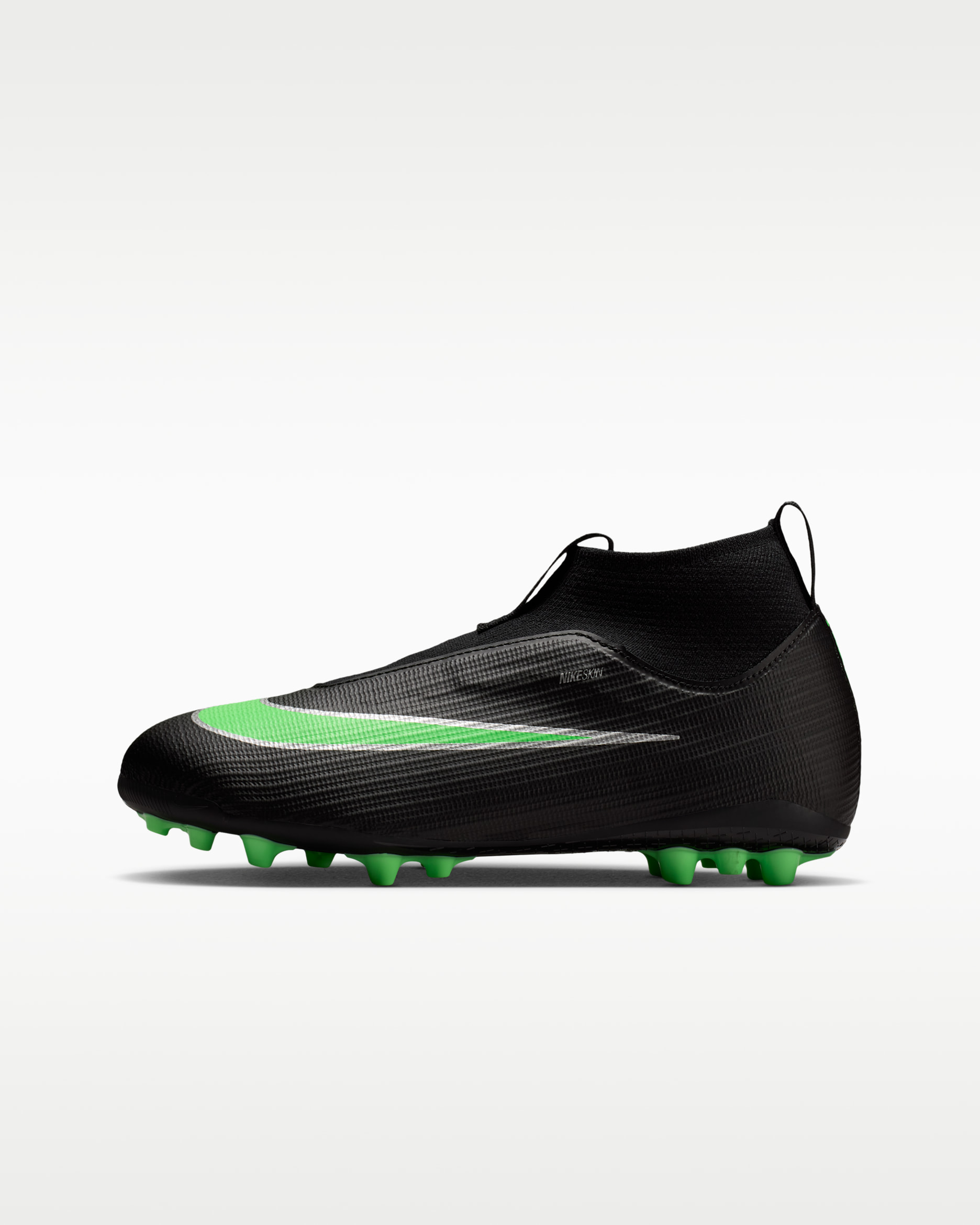 Nike Jr. Mercurial Superfly 11 Academy High Top-Fußballschuh für Kunstrasen für ältere Kinder - Schwarz/Schwarz/Illusion Green