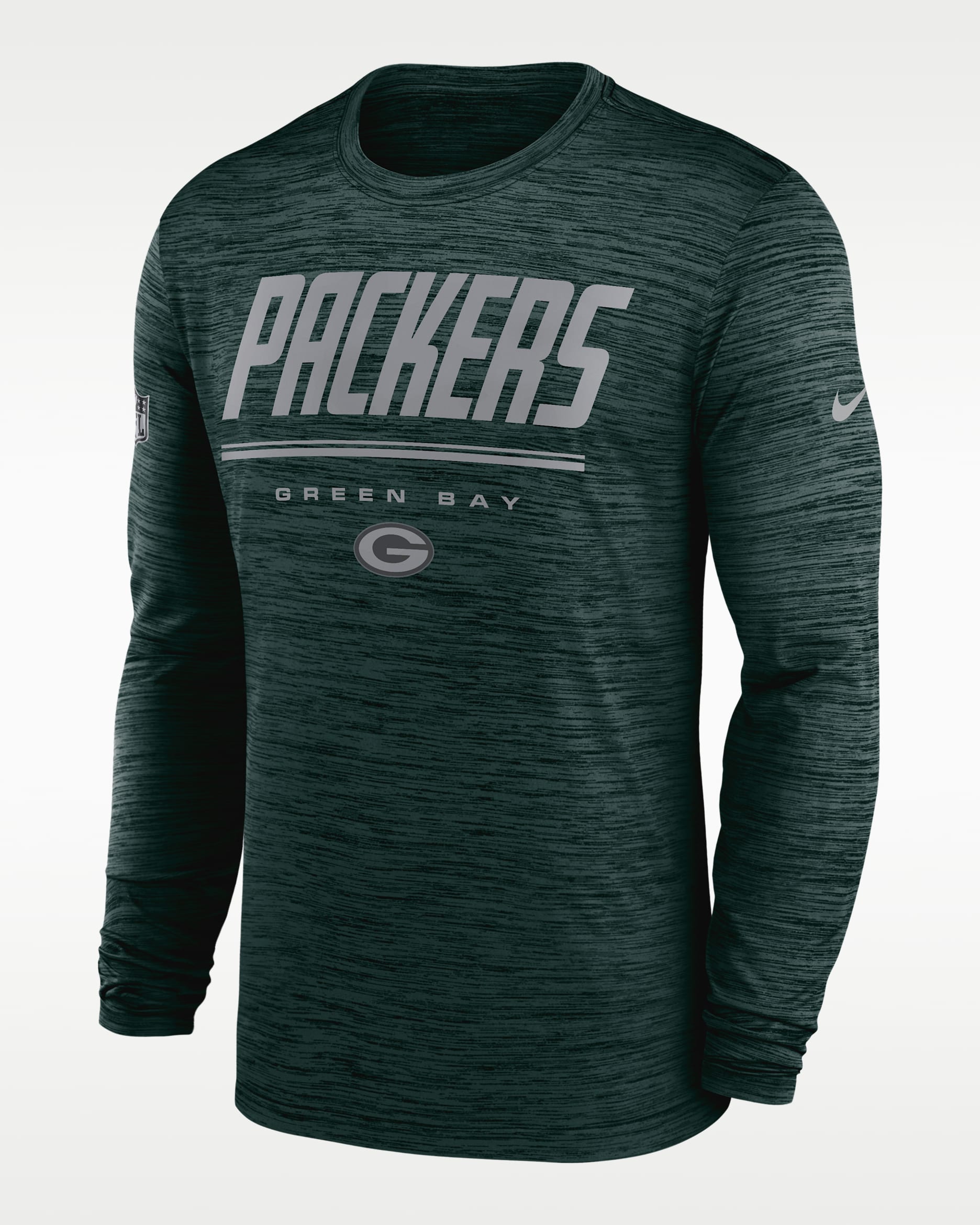 Playera de manga larga Nike Dri-FIT de la NFL para hombre Green Bay Packers Sideline Team Issue Velocity - Verde