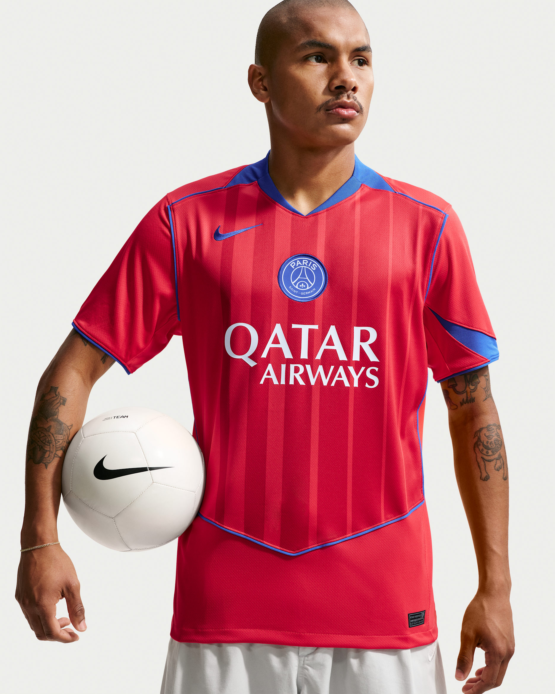 Tercera equipación Stadium París Saint-Germain 2025/26 Camiseta de fútbol Replica Nike Dri-FIT Total 90 - Hombre - Global Red/Sport Red/Hyper Royal