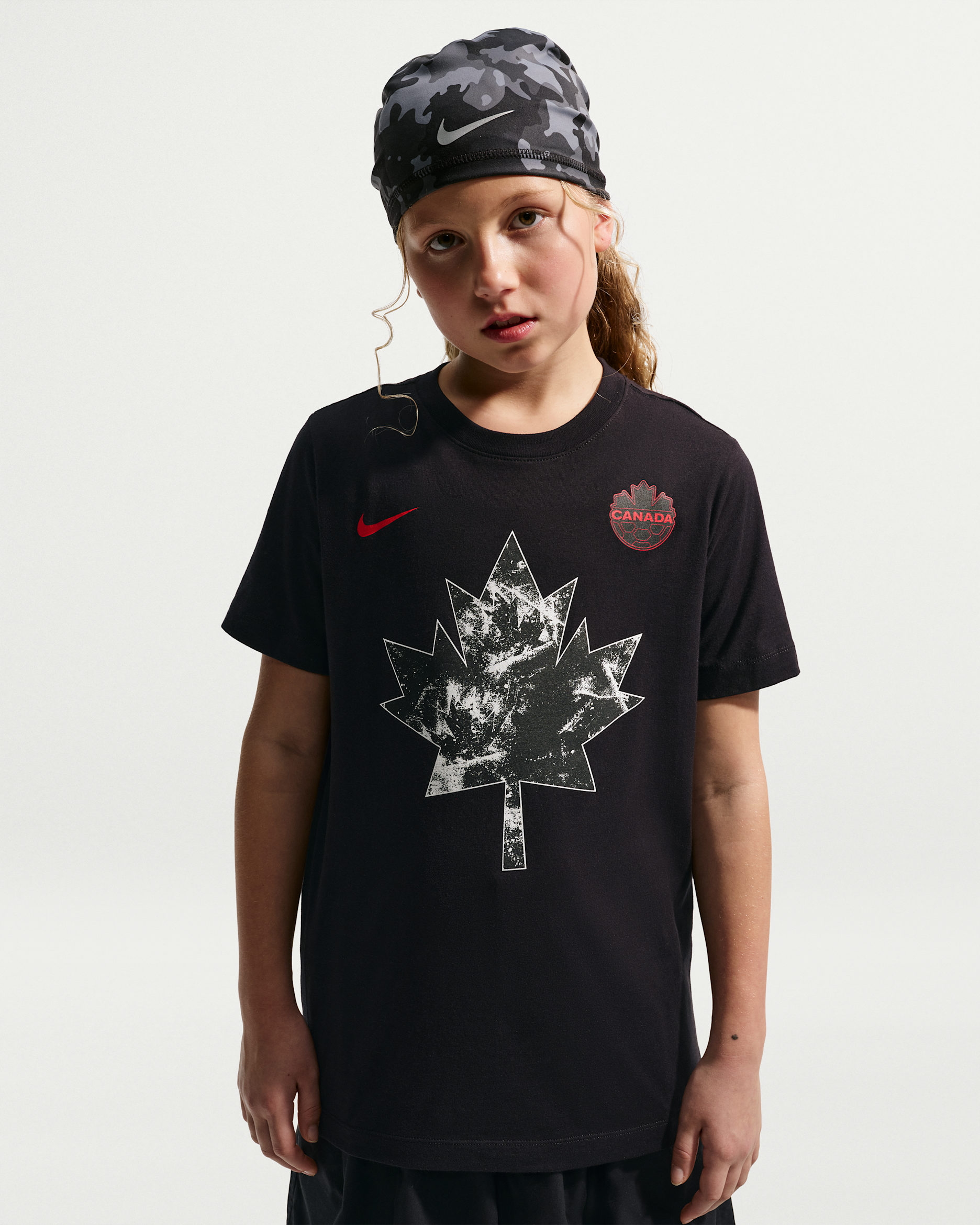 Canada Older Kids' Short-Sleeve T-Shirt - Black