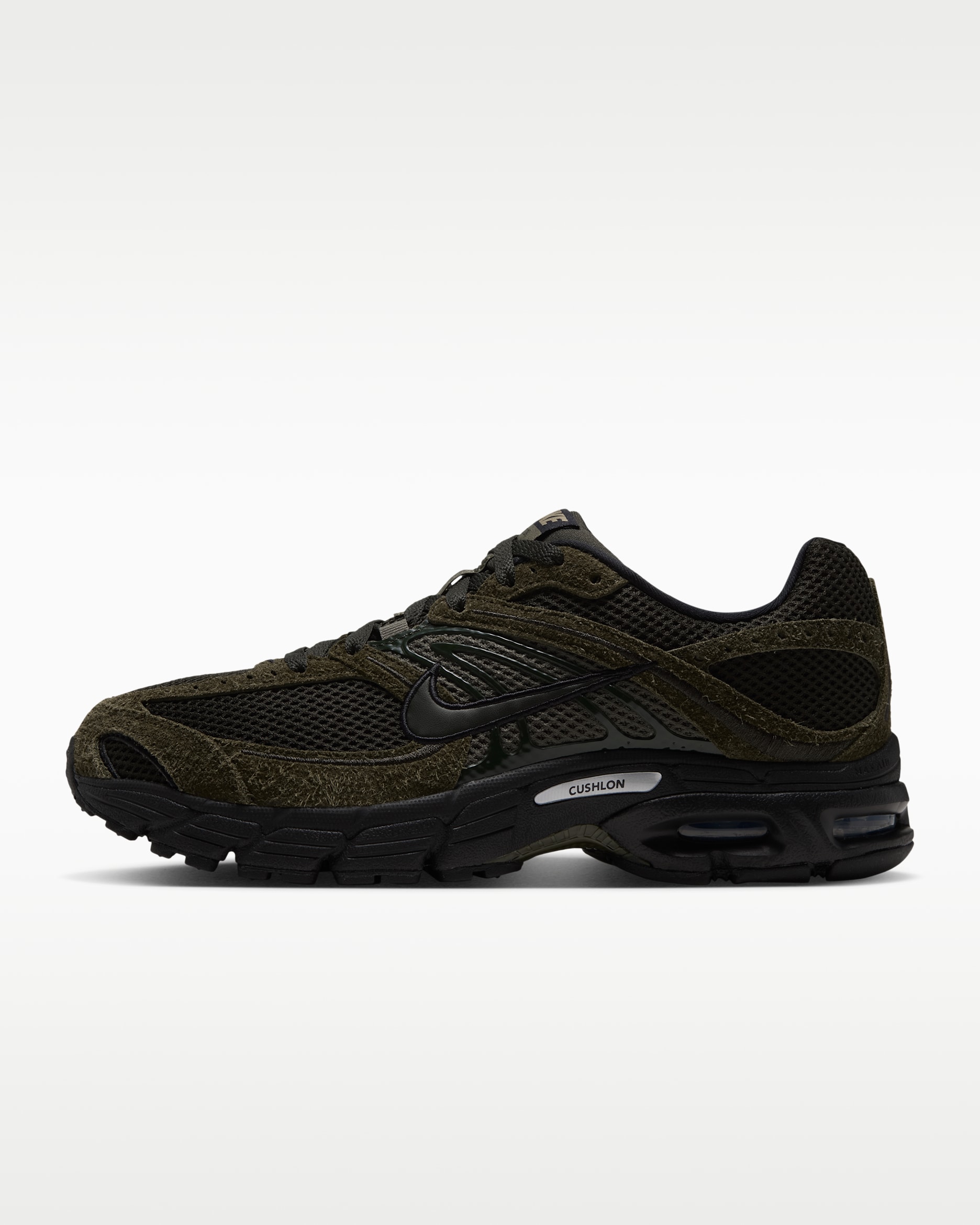 Nike Air Max Moto 2K Suede Shoes - Medium Olive/Black/Neutral Olive/Sequoia