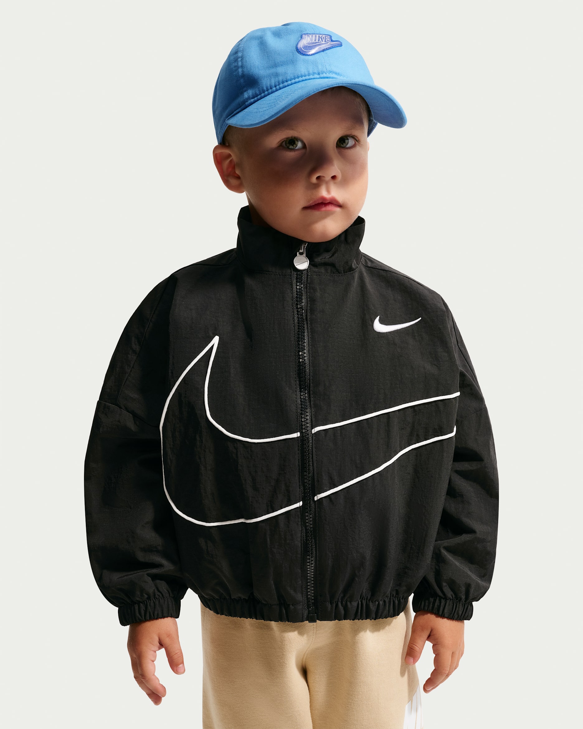 Nike Toddler Big Swoosh Hoodless Wind Jacket - Black