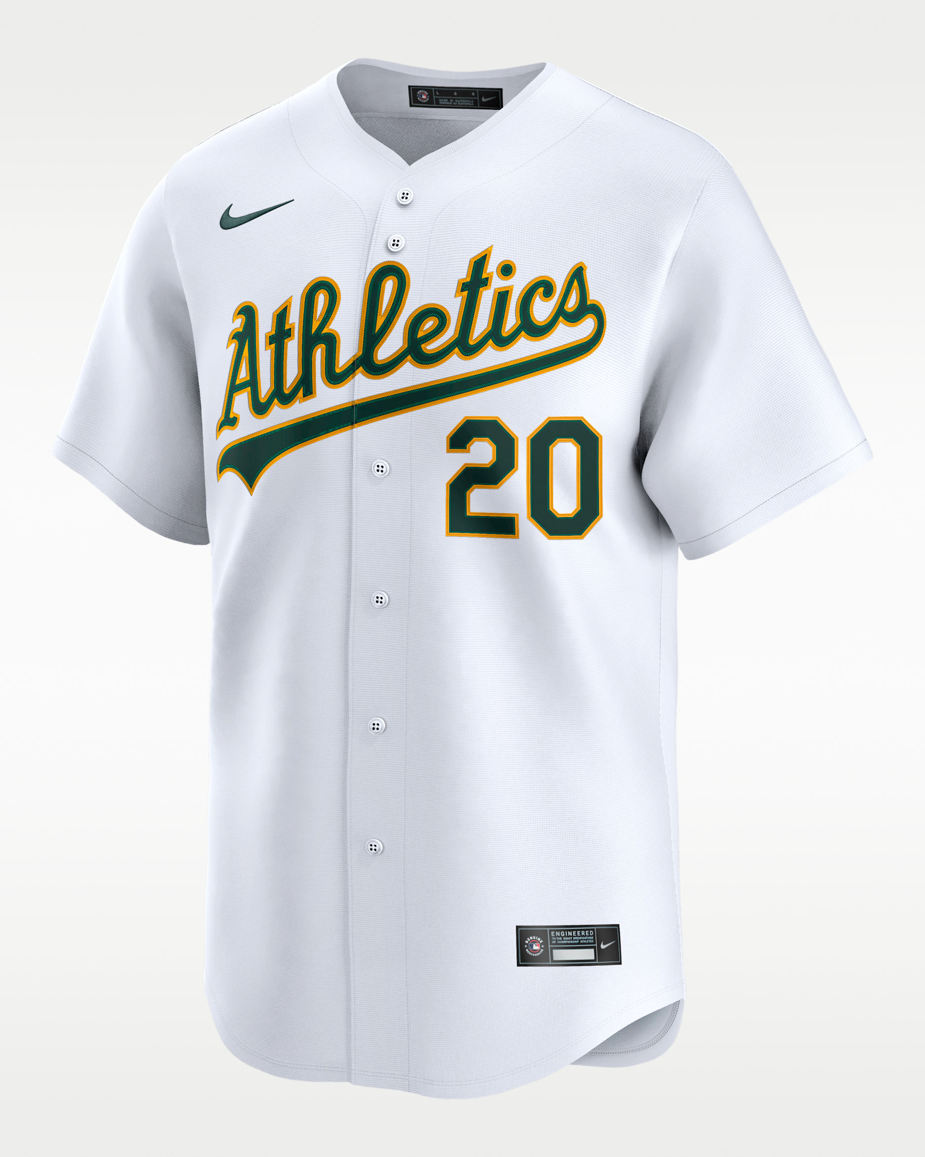 Jersey Nike Dri-FIT ADV de la MLB Limited para hombre Zack Gelof Athletics - Blanco