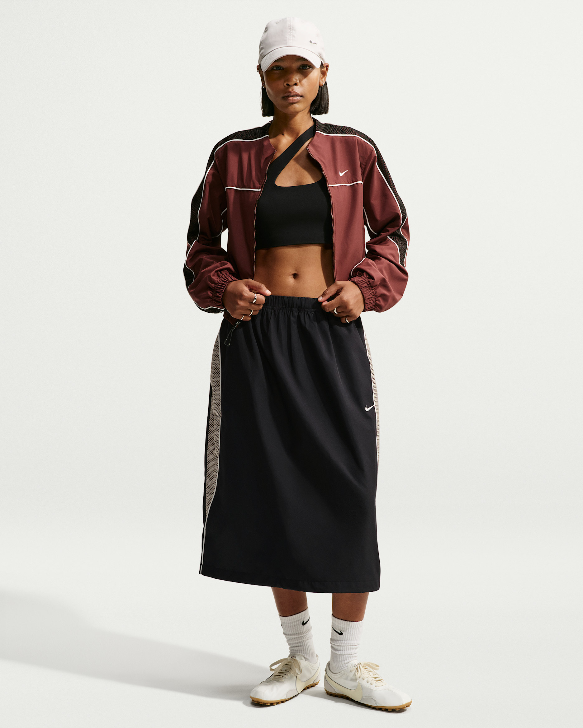 Nike Sportswear Women's Loose Parachute Midi Skirt - Black/Cream II/Sail