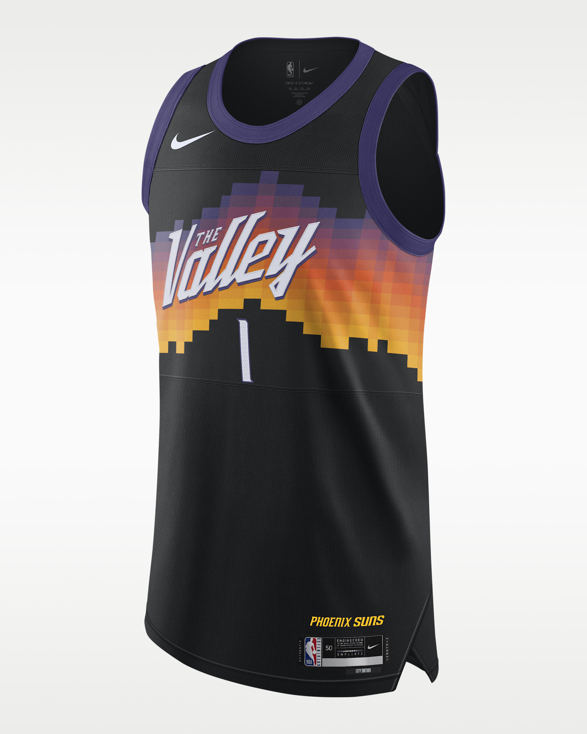 Jersey Nike Dri-FIT ADV Authentic de la NBA para hombre de Devin Booker de los Phoenix Suns City Edition - Negro