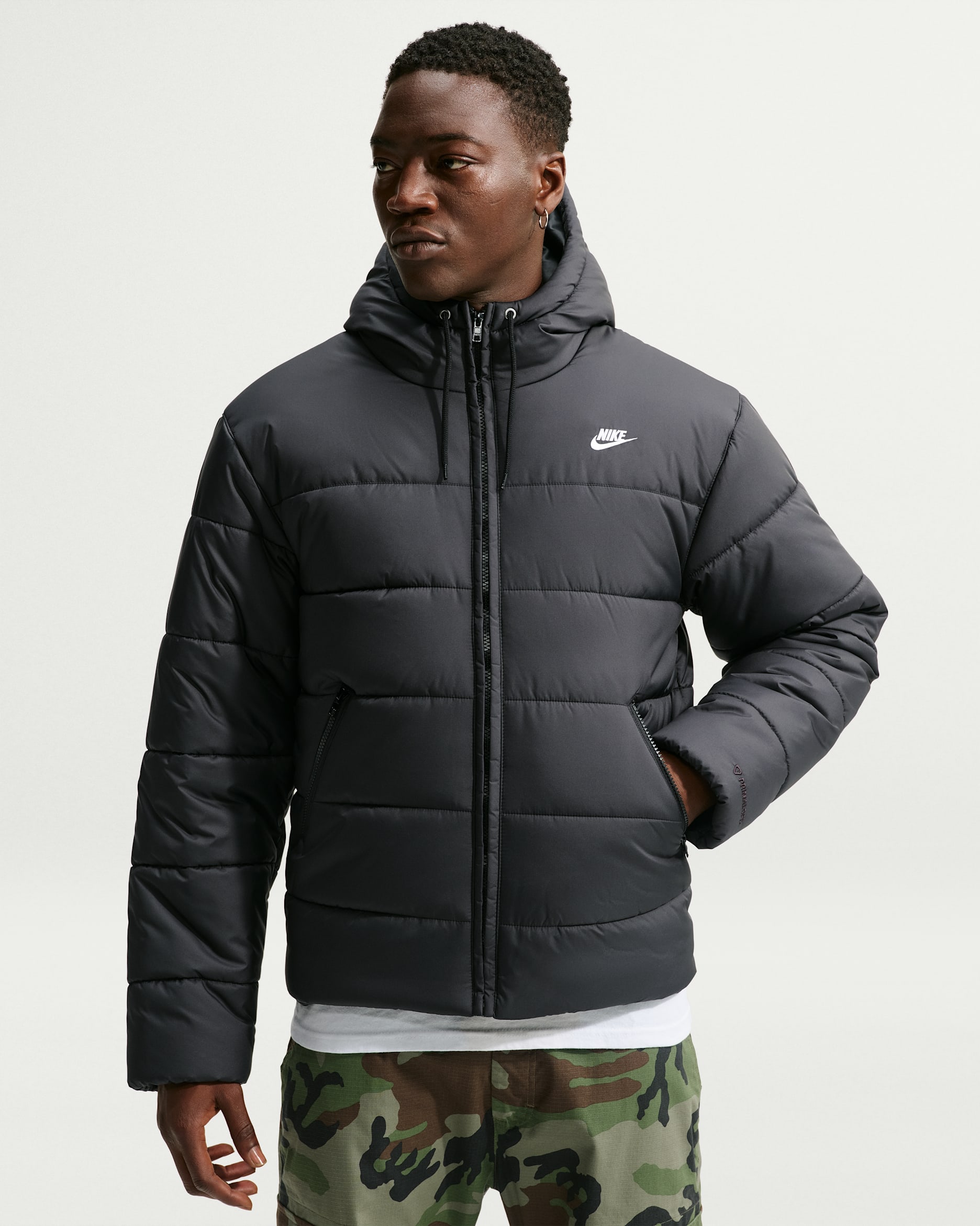 Doudoune ample Therma-FIT Nike Sportswear PrimaLoft® pour homme - Noir/Noir/Blanc
