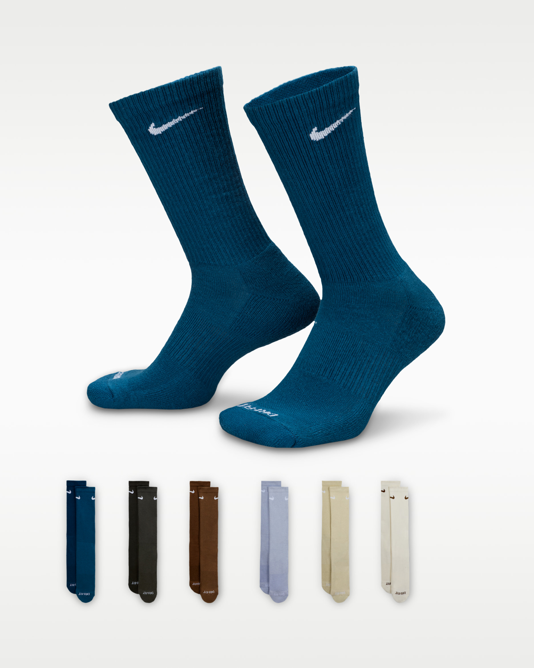 Nike Everyday Plus Cushioned Training Crew Socks (6 Pairs) - Multi-Colour